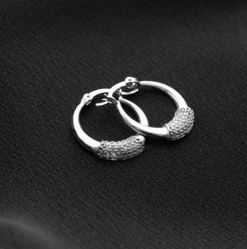 TAŞLI HALKA KÜPE | 925 GÜMÜŞ