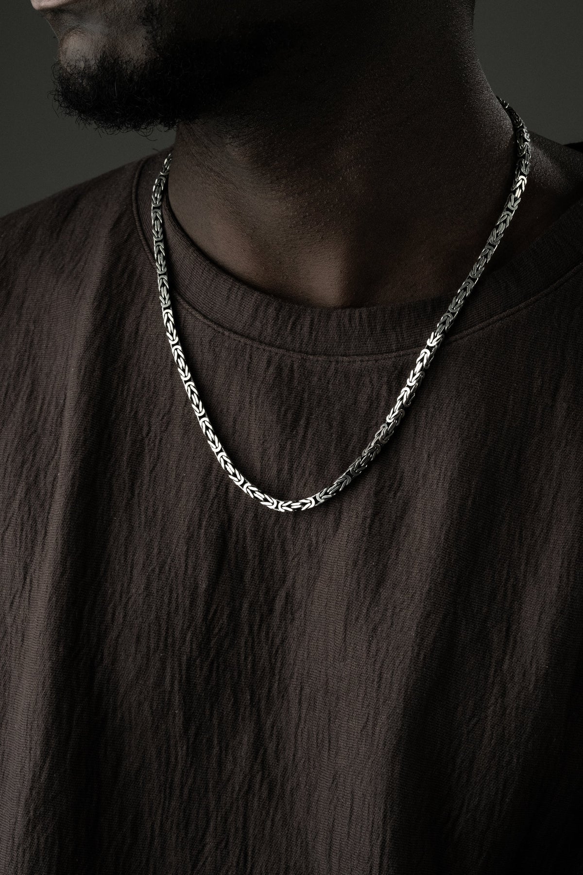 5 mm Kare Kral Zincir Erkek Kolye | 925 Ayar Gümüş – Jeweliay Jewelry – 9