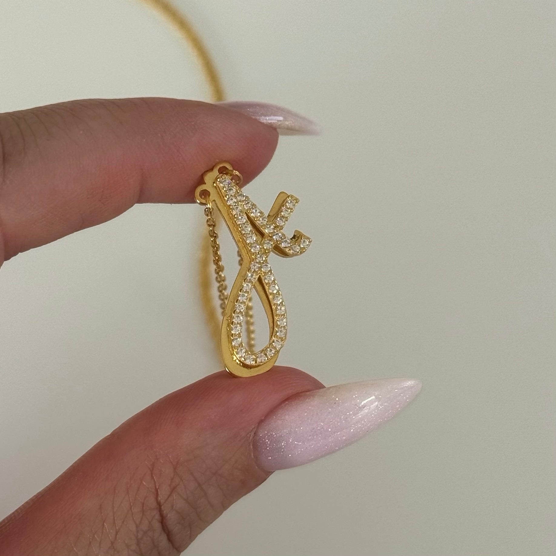 NYX TAŞLI HARF KOLYE | 925 GÜMÜŞ