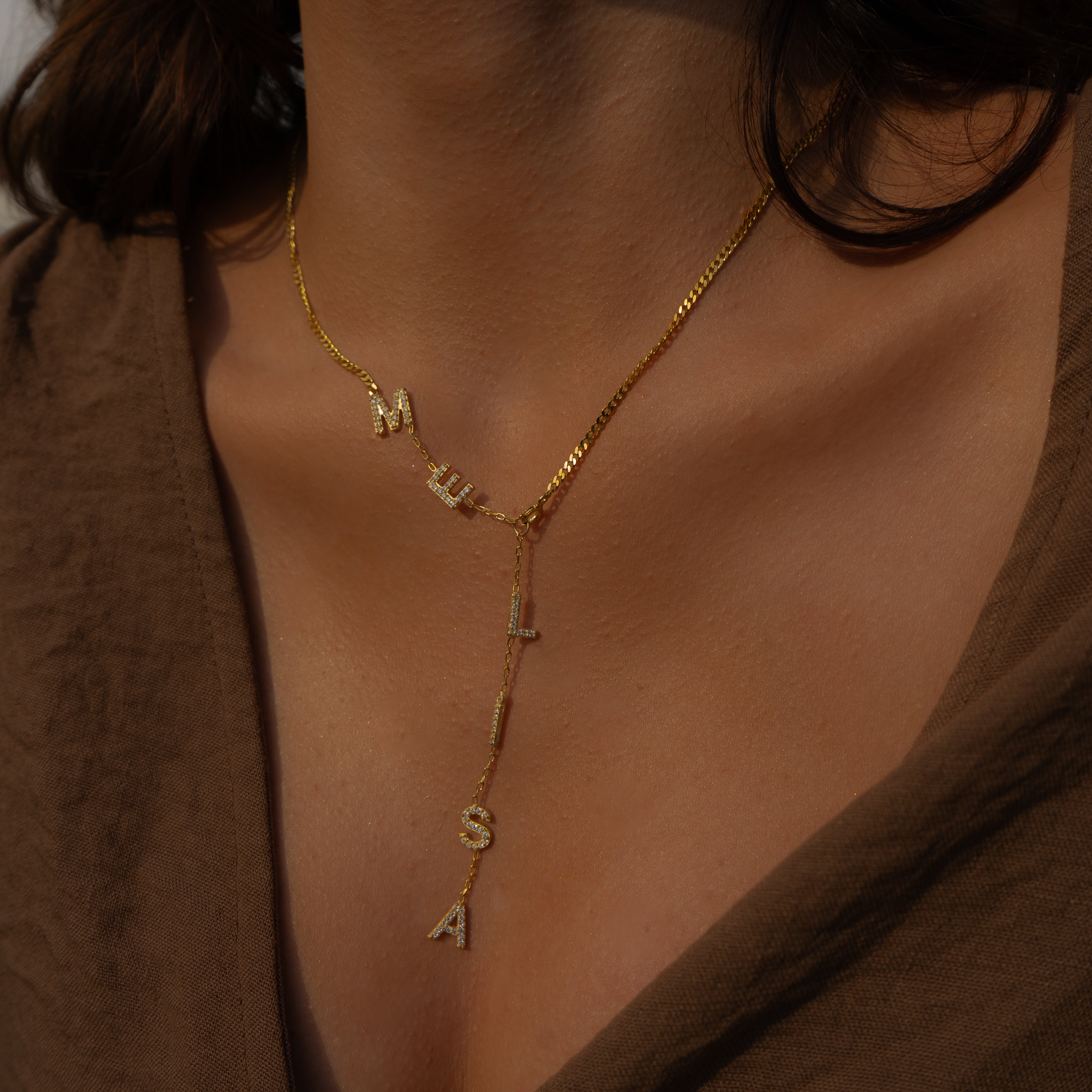 ZİRKON TAŞLI İSİMLİ YAZ KOLYESİ 2 | 925 GÜMÜŞ