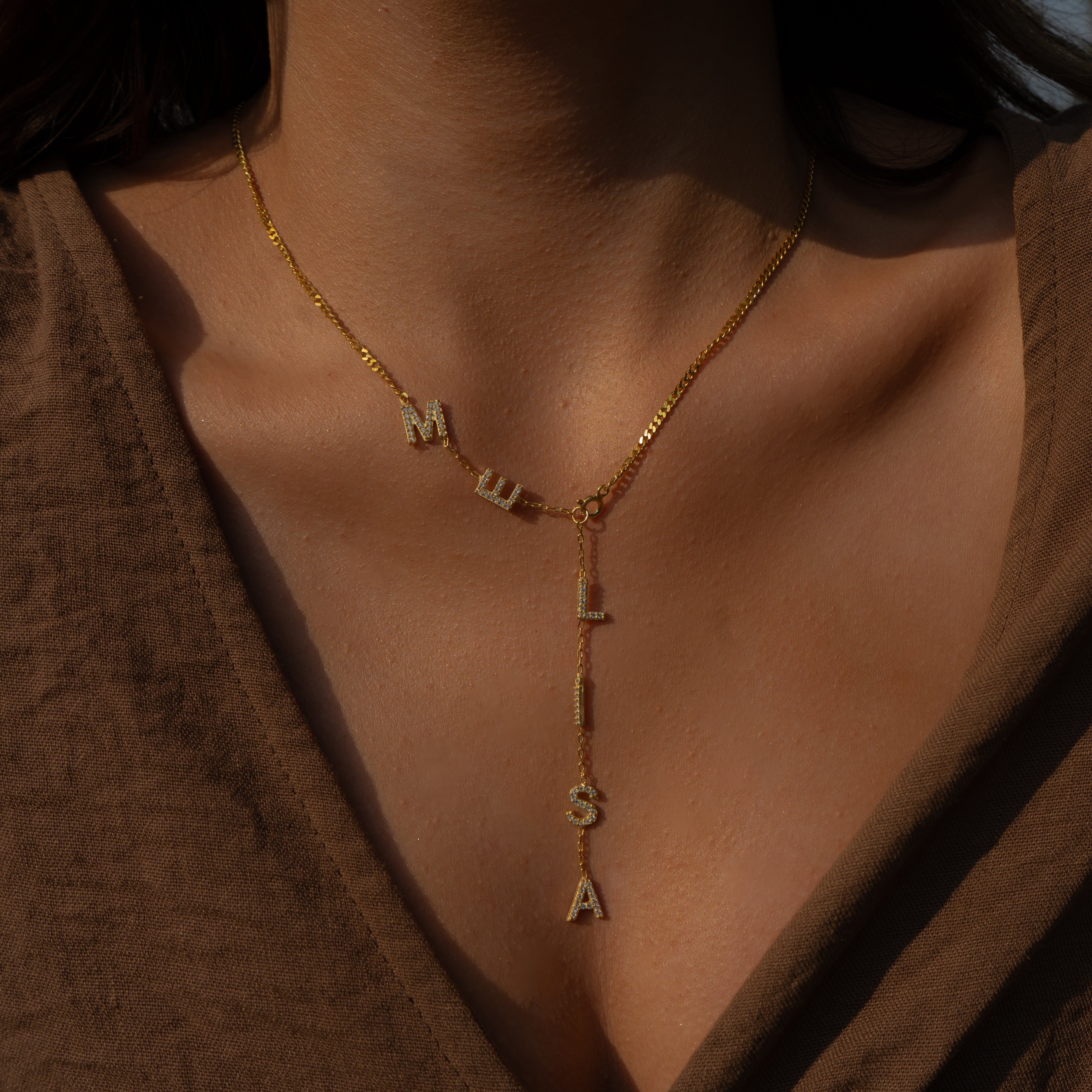 ZİRKON TAŞLI İSİMLİ YAZ KOLYESİ 2 | 925 GÜMÜŞ