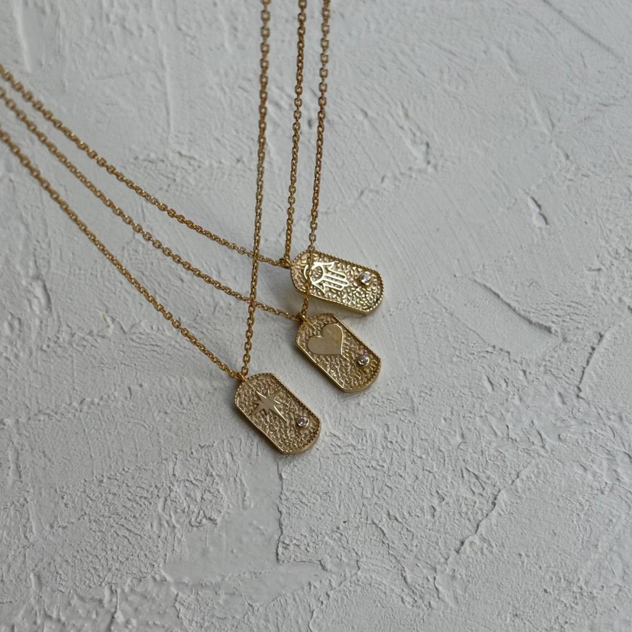 TAŞLI FATMA ANA ELİ 2 KOLYE | 925 GÜMÜŞ