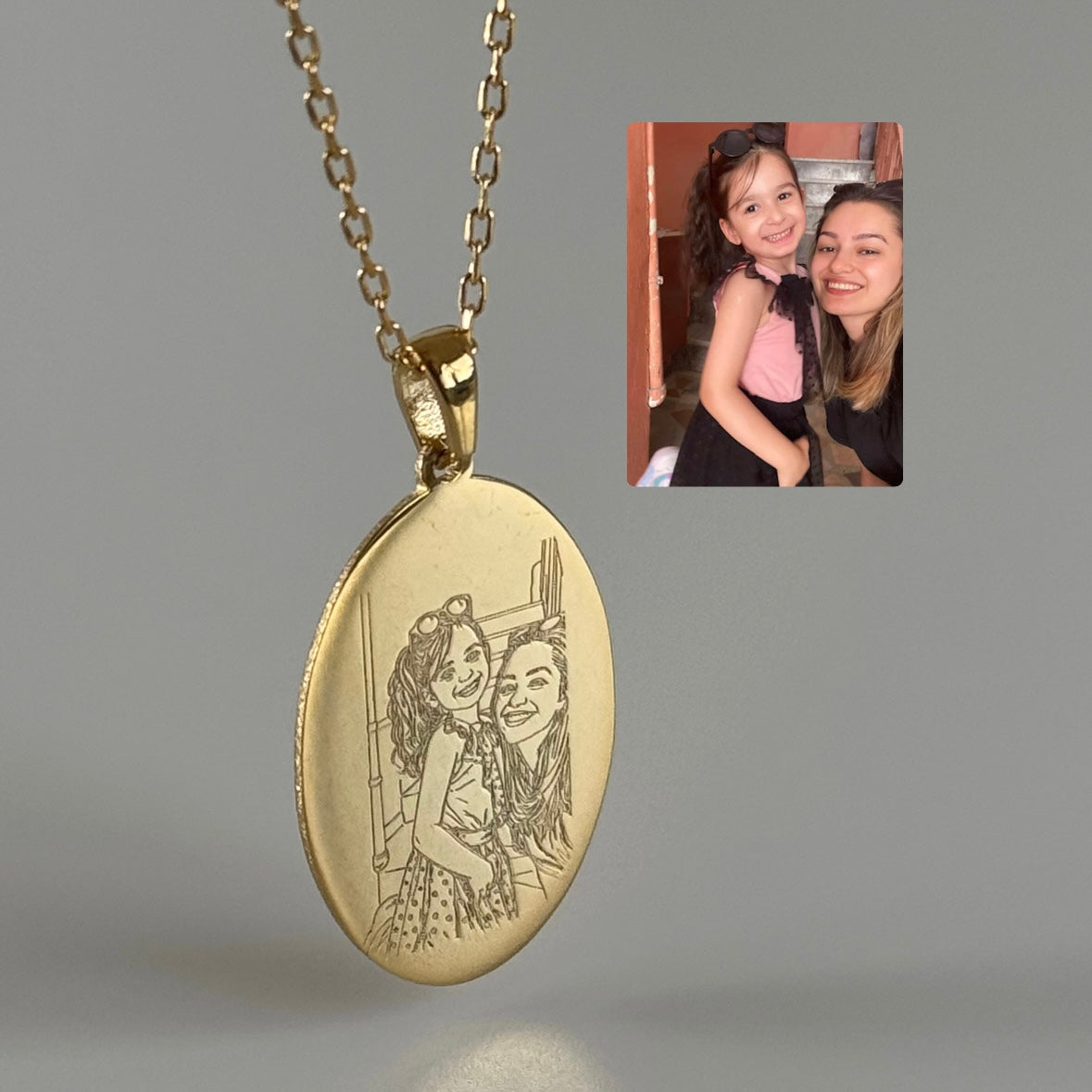 OVAL ÇİZİM KOLYE | 925 GÜMÜŞ