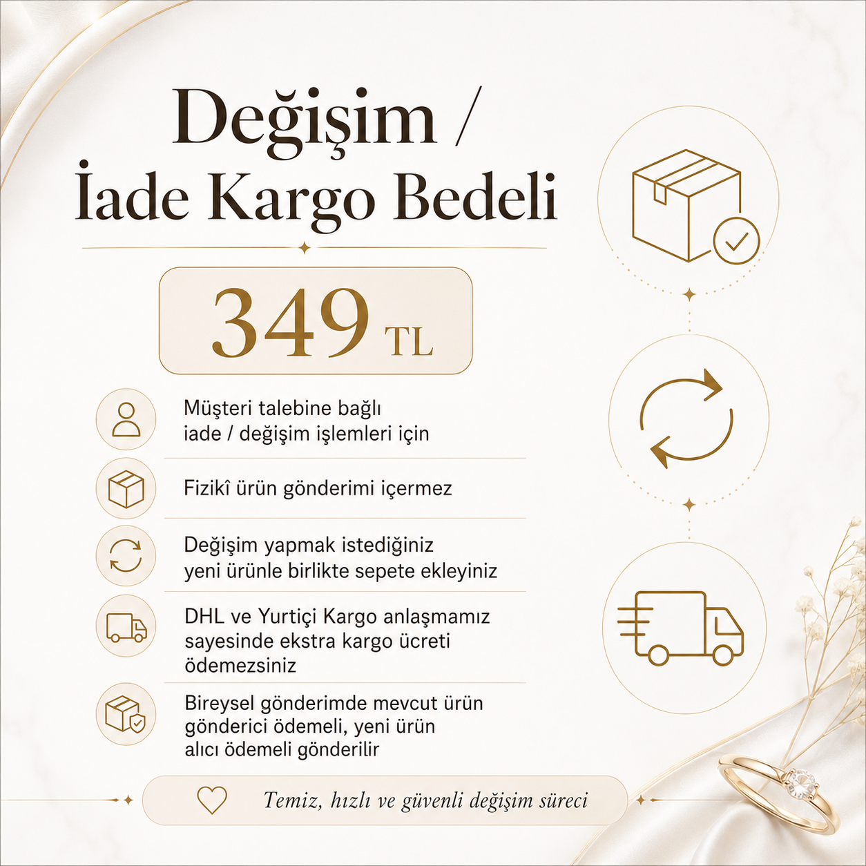 DEĞİŞİM / İADE KARGO BEDELİ