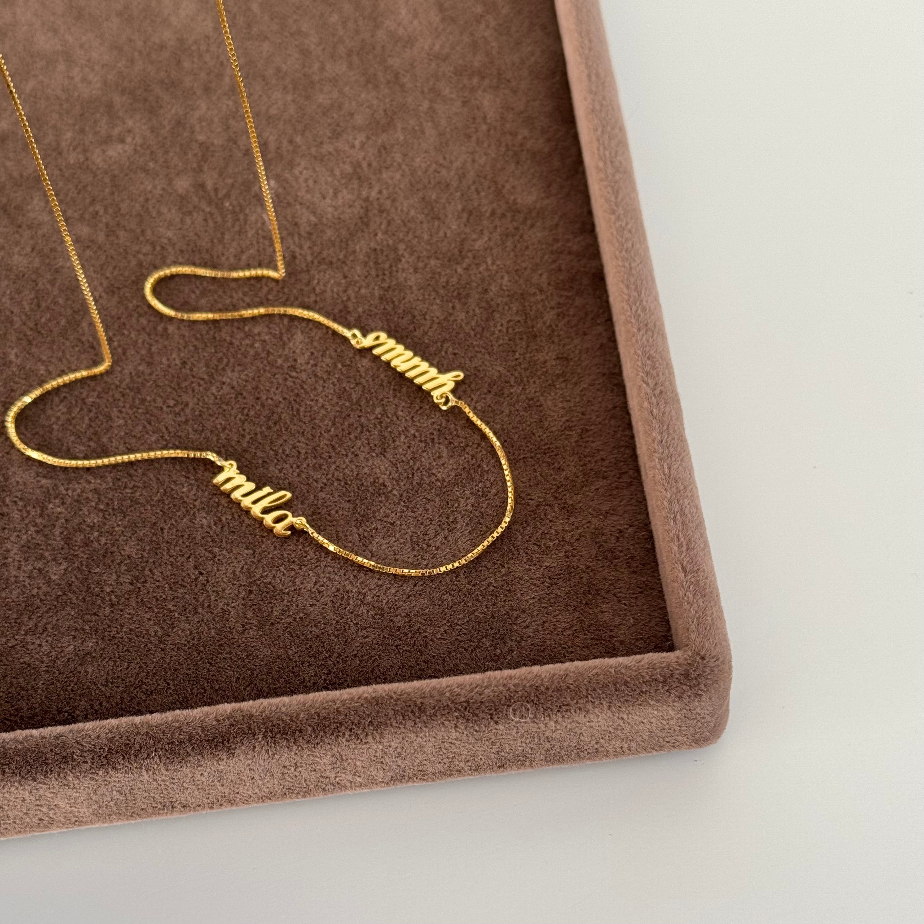 2 İSİMLİ KÜP ZİNCİR KOLYE | 925 GÜMÜŞ