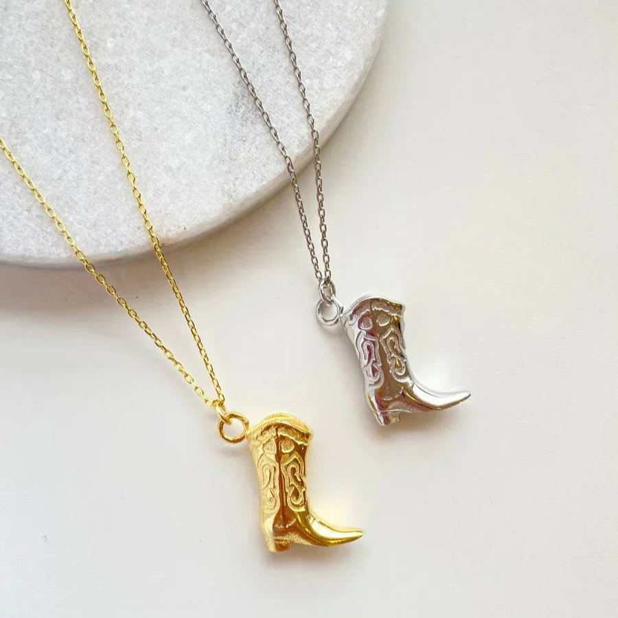 KOVBOY ÇİZME KOLYE | 925 GÜMÜŞ