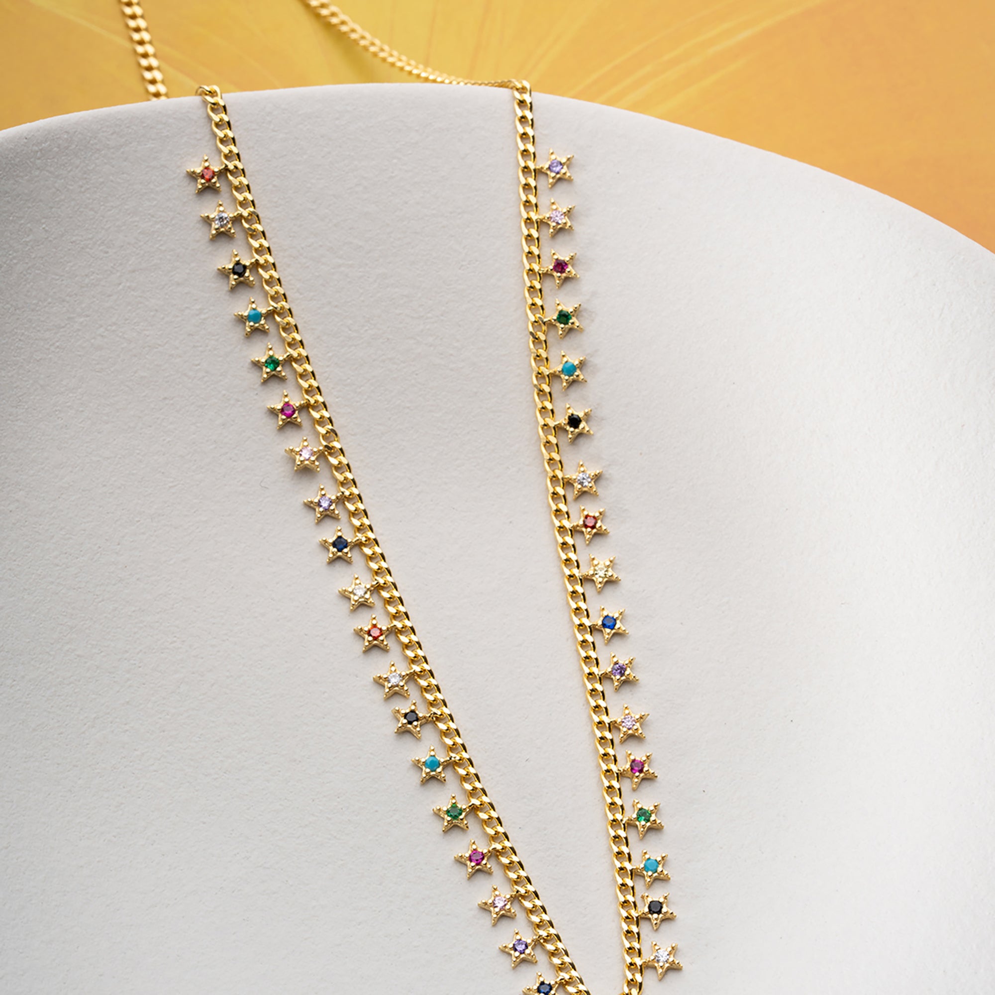 RENKLİ YILDIZ KOLYE | 925 GÜMÜŞ