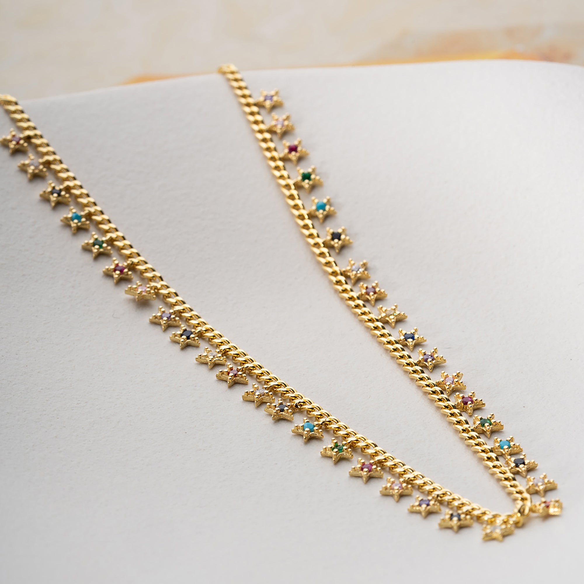 RENKLİ YILDIZ KOLYE | 925 GÜMÜŞ