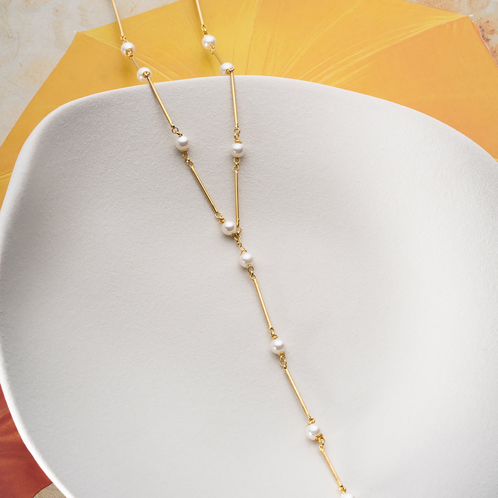 İNCİLİ ÇUBUK Y KOLYE | 925 GÜMÜŞ