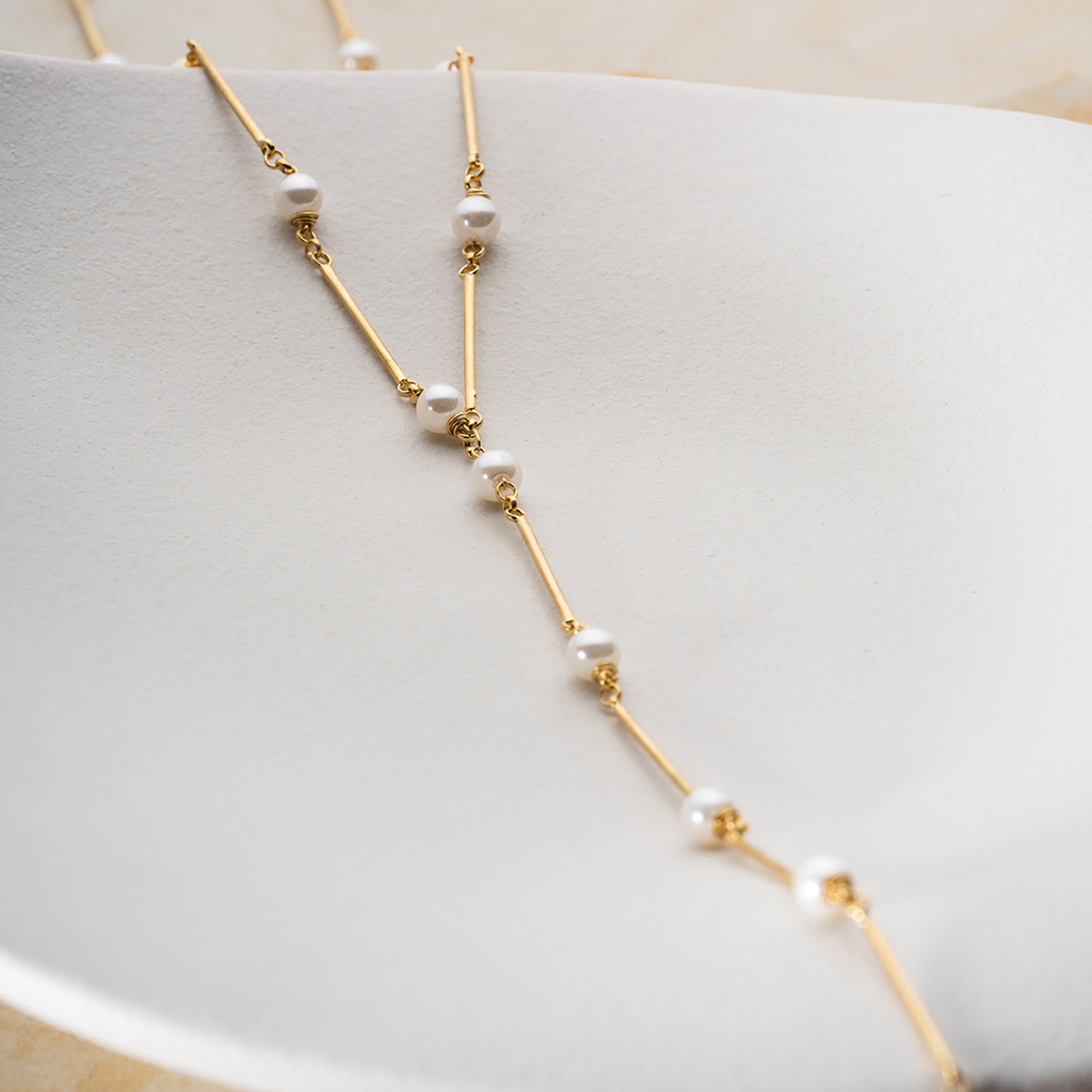 İNCİLİ ÇUBUK Y KOLYE | 925 GÜMÜŞ