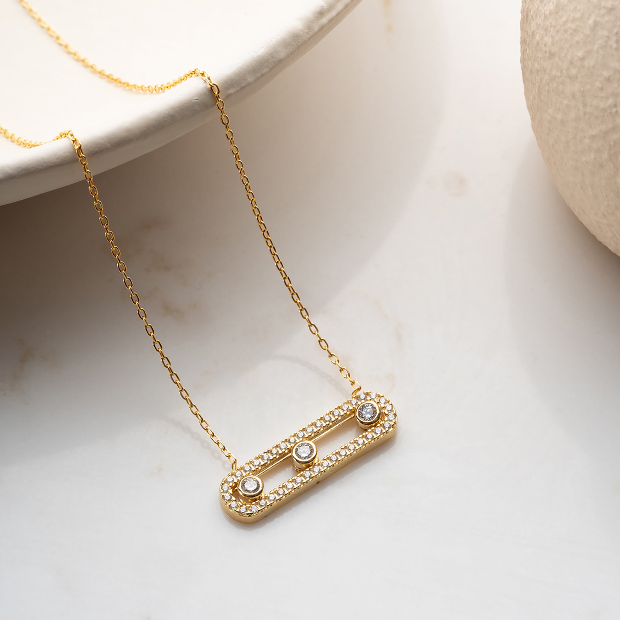 LUMİNA TAŞLI KOLYE | 925 GÜMÜŞ