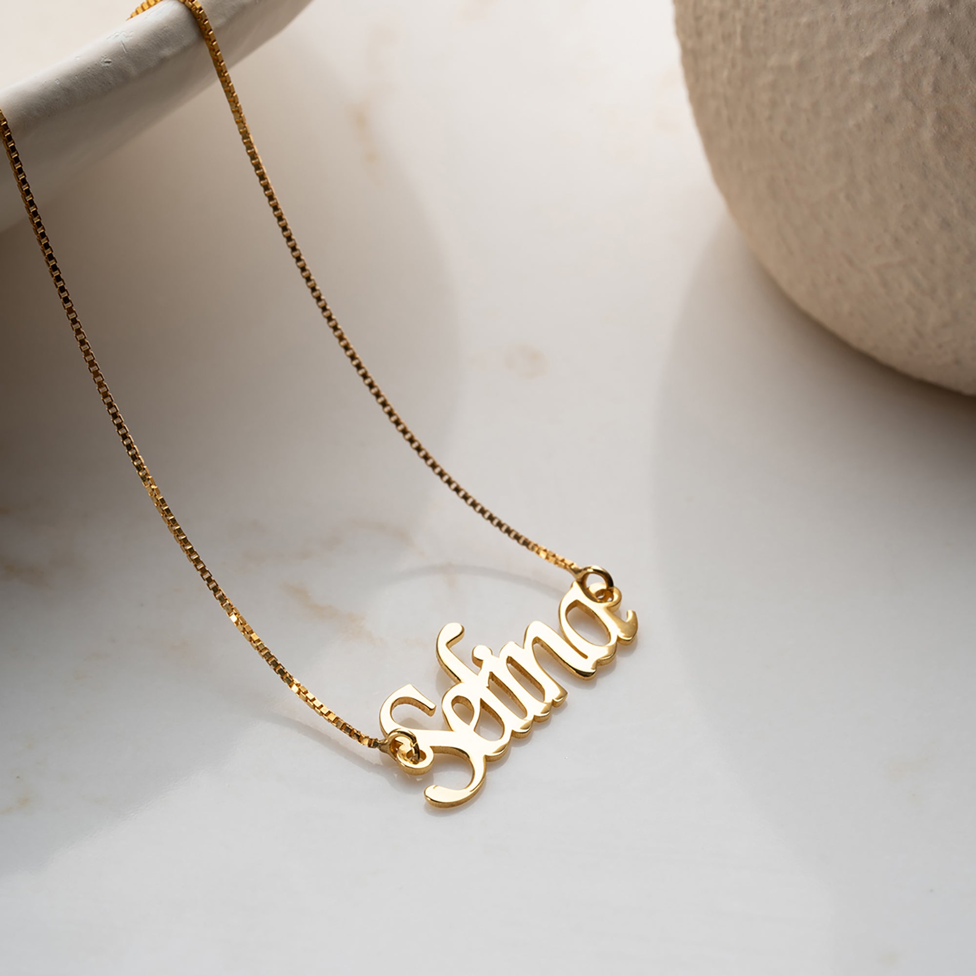 KÜP ZİNCİRLİ İSİM KOLYE | 925 GÜMÜŞ