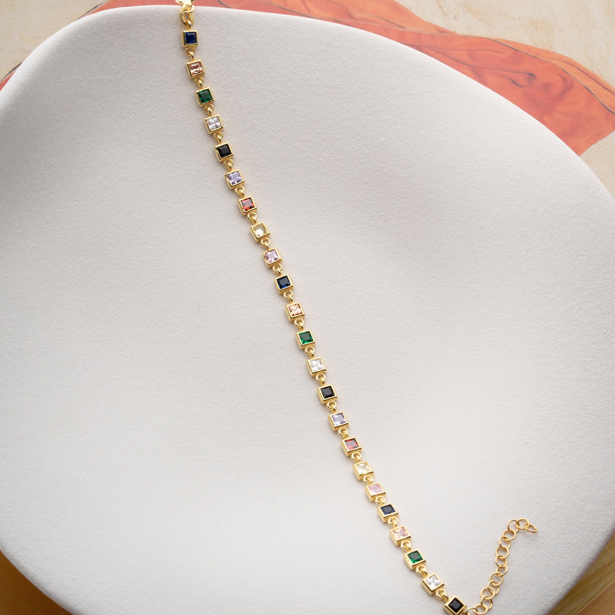 KARE MİX TAŞLI BİLEKLİK | 925 GÜMÜŞ