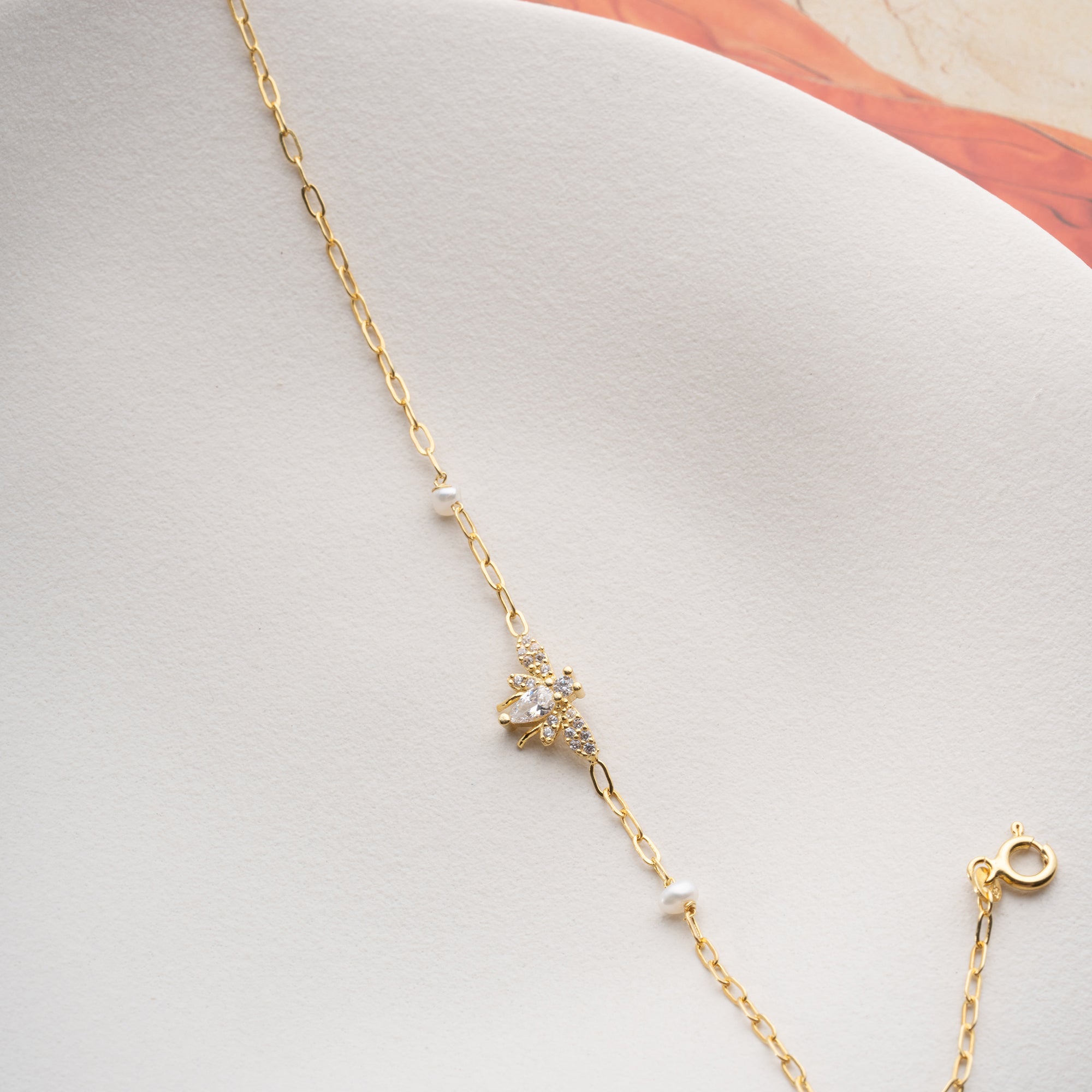 İNCİLİ ARI BİLEKLİK | 925 GÜMÜŞ