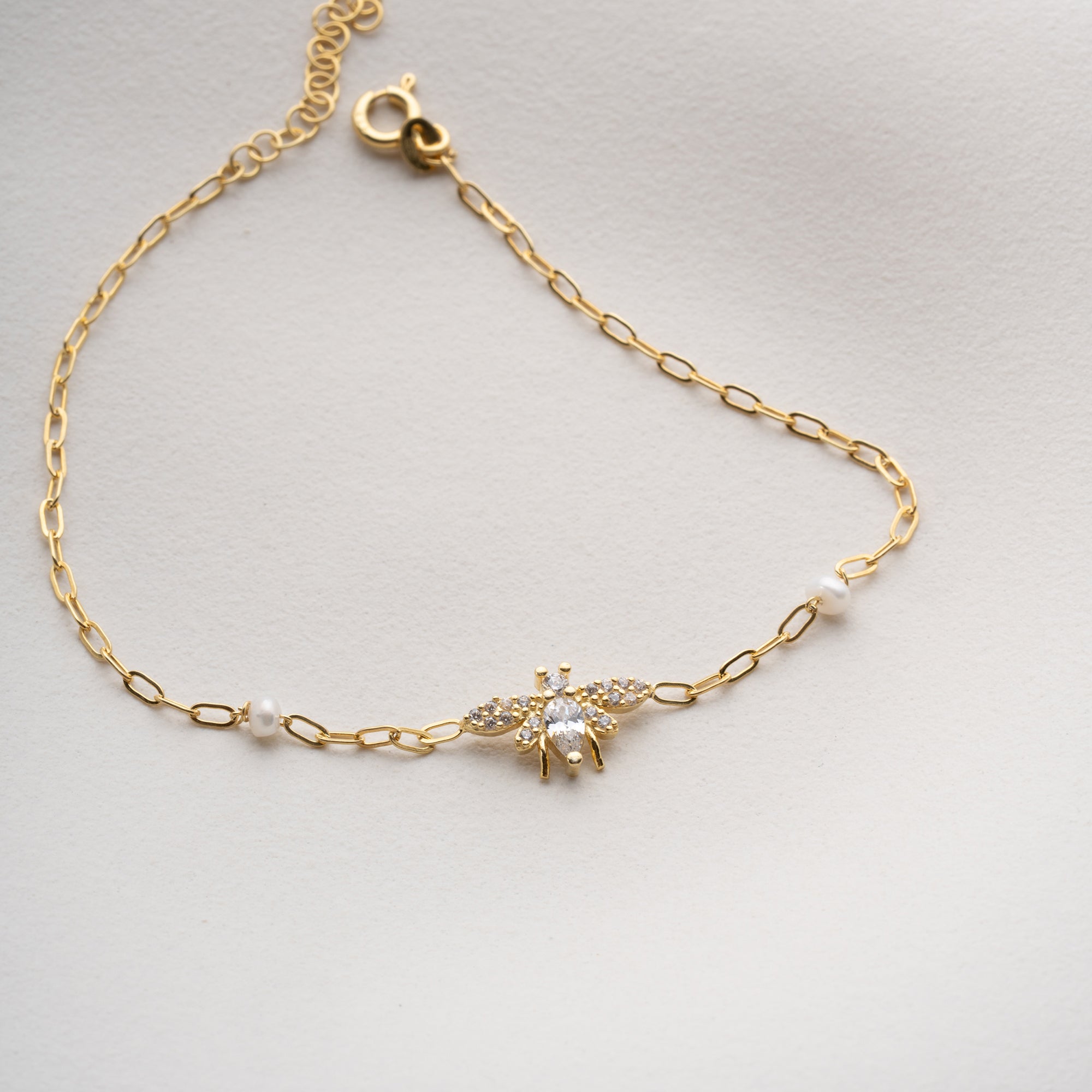 İNCİLİ ARI BİLEKLİK | 925 GÜMÜŞ