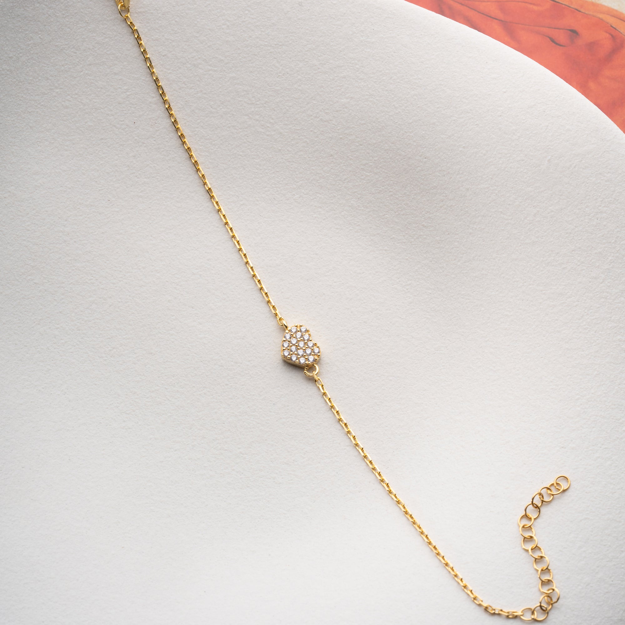 TAŞLI KALP BİLEKLİK | 925 GÜMÜŞ