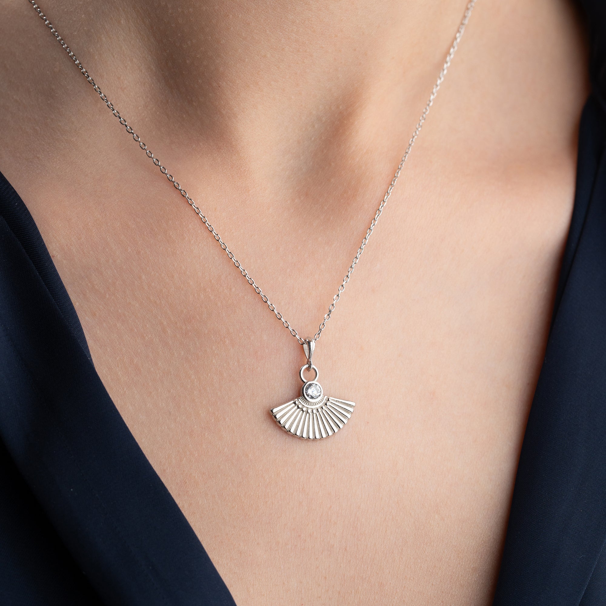 ZİRKON TAŞLI ŞEMSİYE KOLYE | 925 GÜMÜŞ