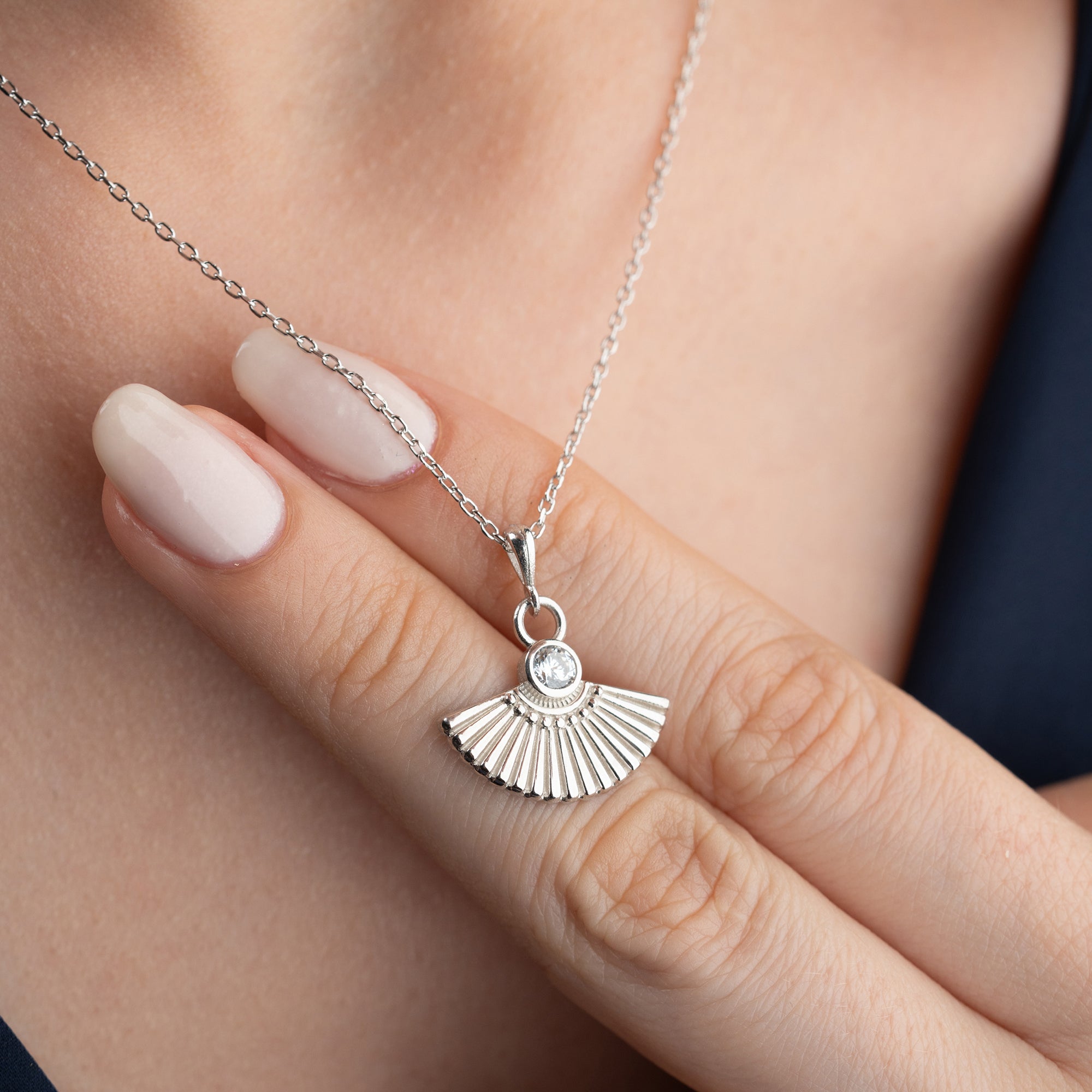 ZİRKON TAŞLI ŞEMSİYE KOLYE | 925 GÜMÜŞ