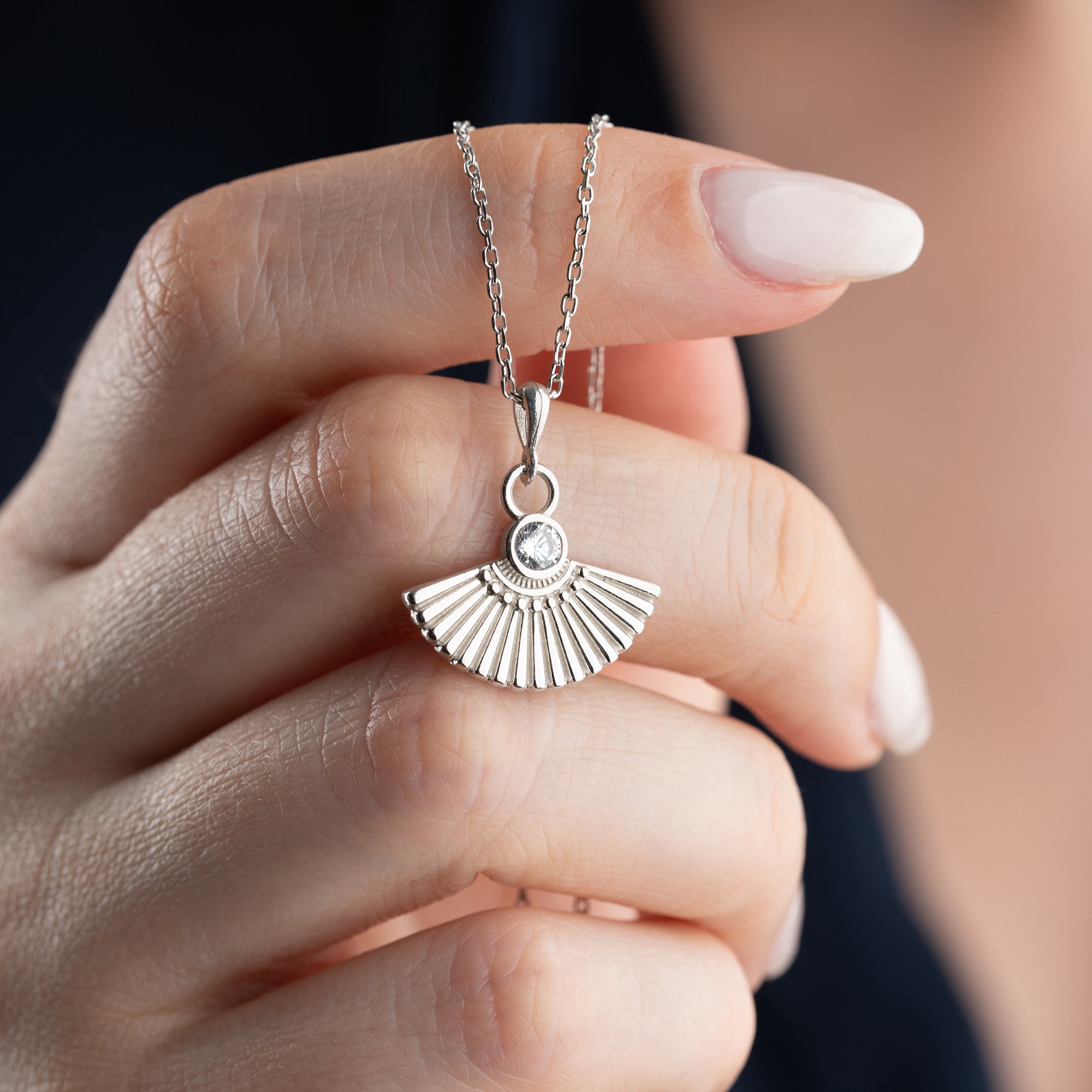 ZİRKON TAŞLI ŞEMSİYE KOLYE | 925 GÜMÜŞ