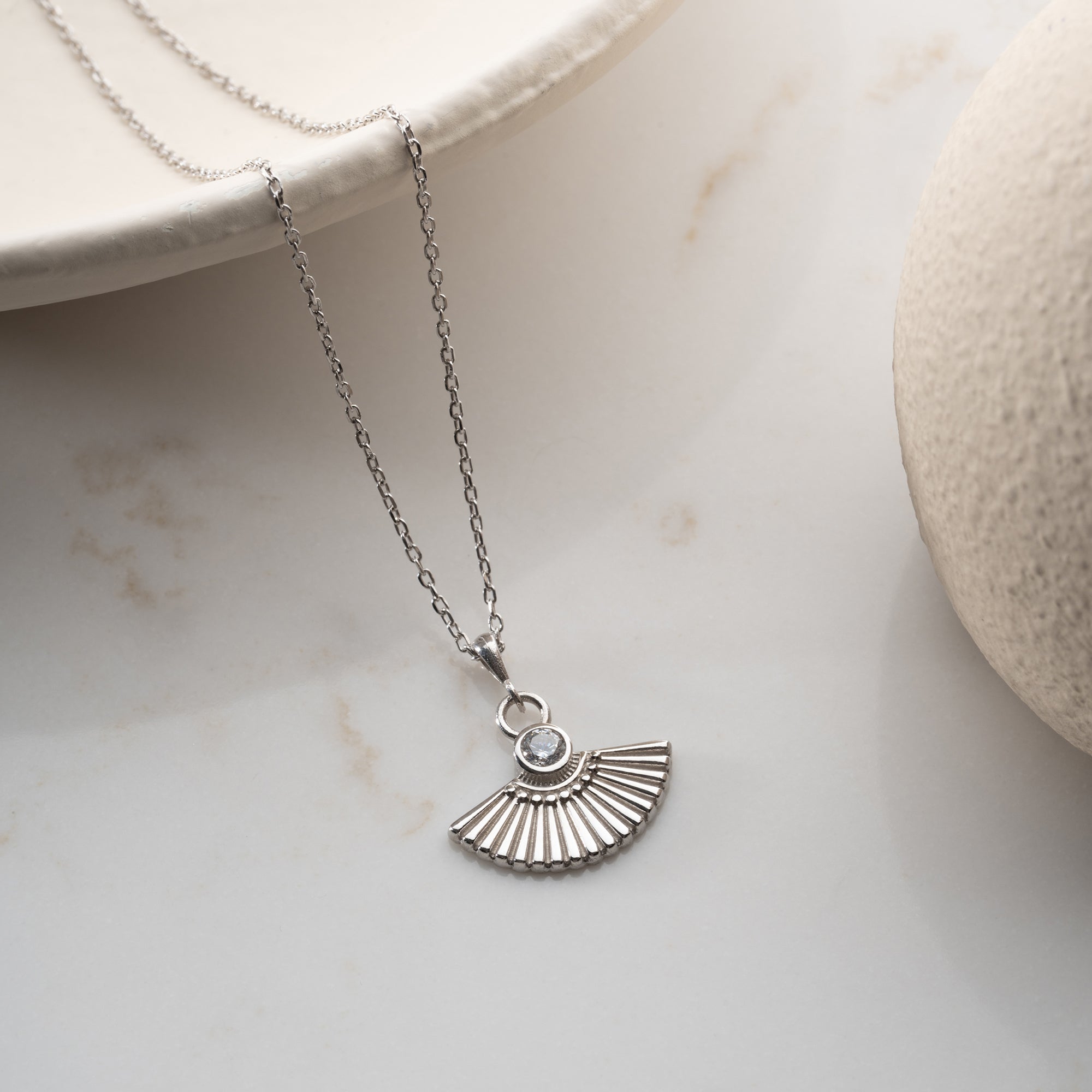 ZİRKON TAŞLI ŞEMSİYE KOLYE | 925 GÜMÜŞ