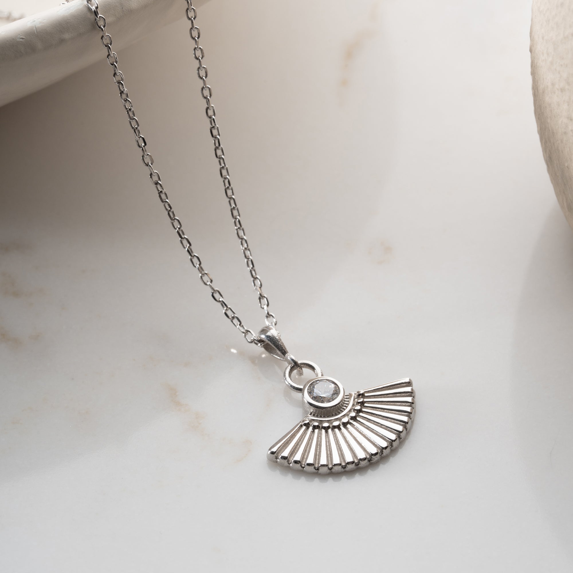 ZİRKON TAŞLI ŞEMSİYE KOLYE | 925 GÜMÜŞ