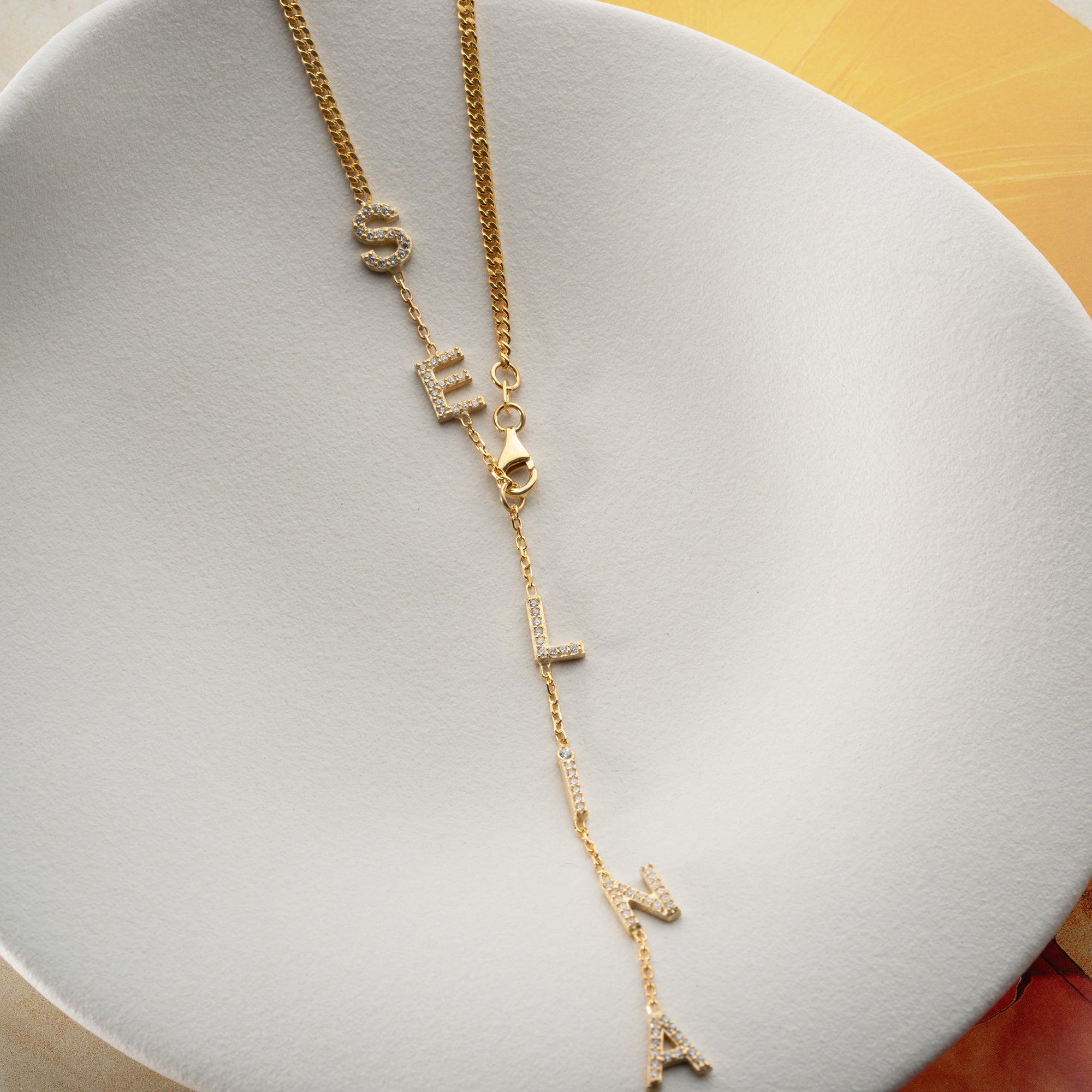 ZİRKON TAŞLI İSİMLİ YAZ KOLYESİ 2 | 925 GÜMÜŞ