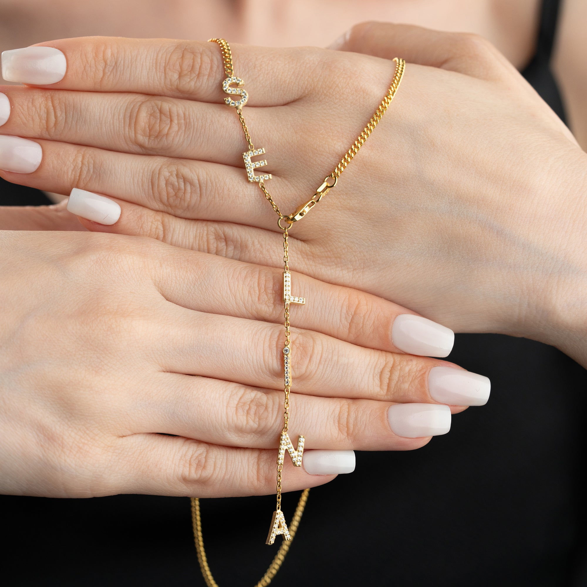 ZİRKON TAŞLI İSİMLİ YAZ KOLYESİ 2 | 925 GÜMÜŞ