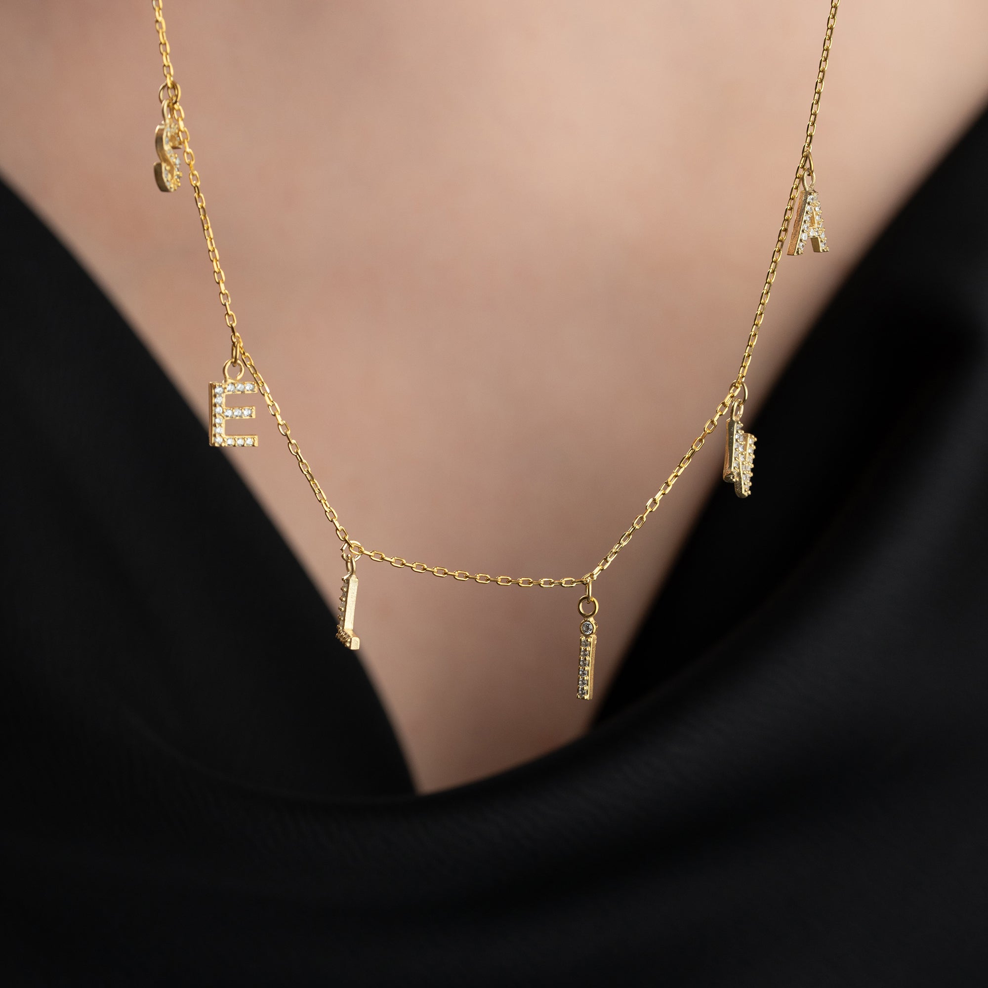 ZİRKON MİNİ HARFLİ CHOCKER KOLYE | 925 GÜMÜŞ