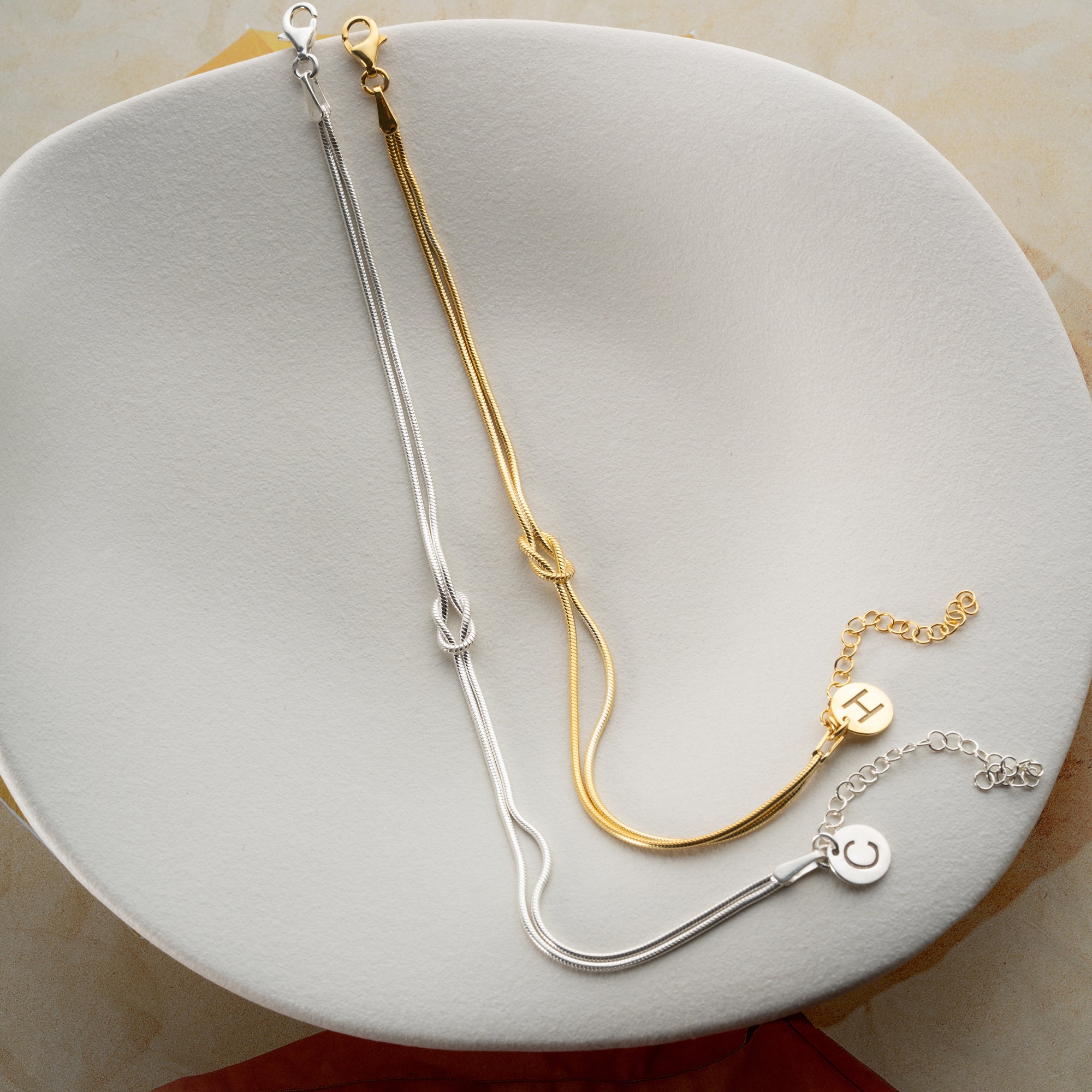 HARFLİ DÜĞÜM ÇİFT BİLEKLİĞİ | 925 GÜMÜŞ