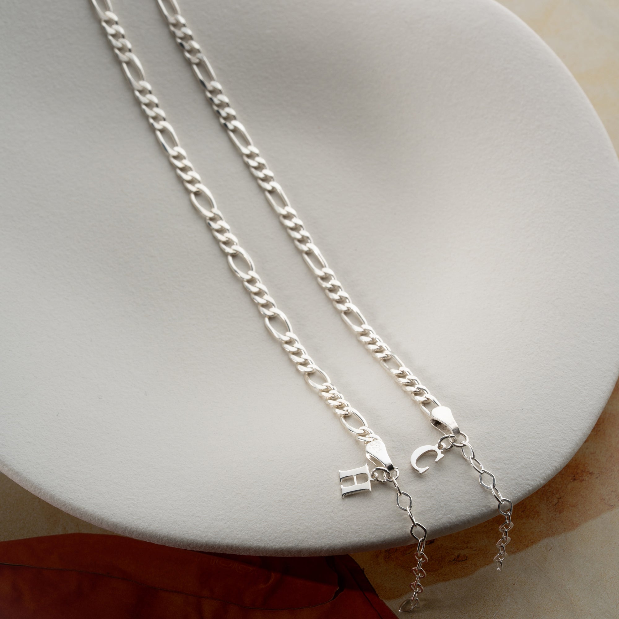 FİGARO ZİNCİR HARFLİ ÇİFT BİLEKLİK | 925 GÜMÜŞ