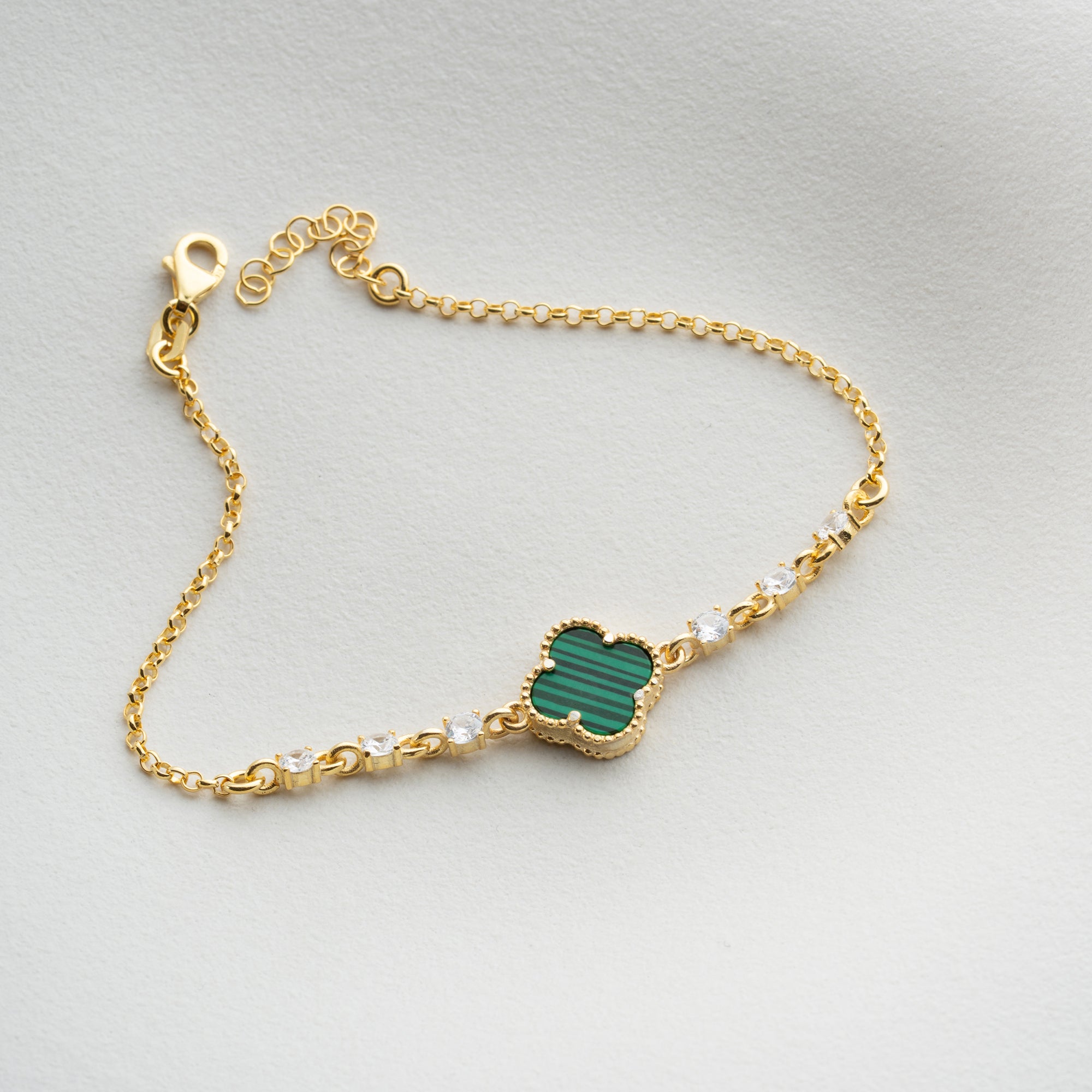 FAEL YEŞİL YONCA BİLEKLİK | 925 GÜMÜŞ