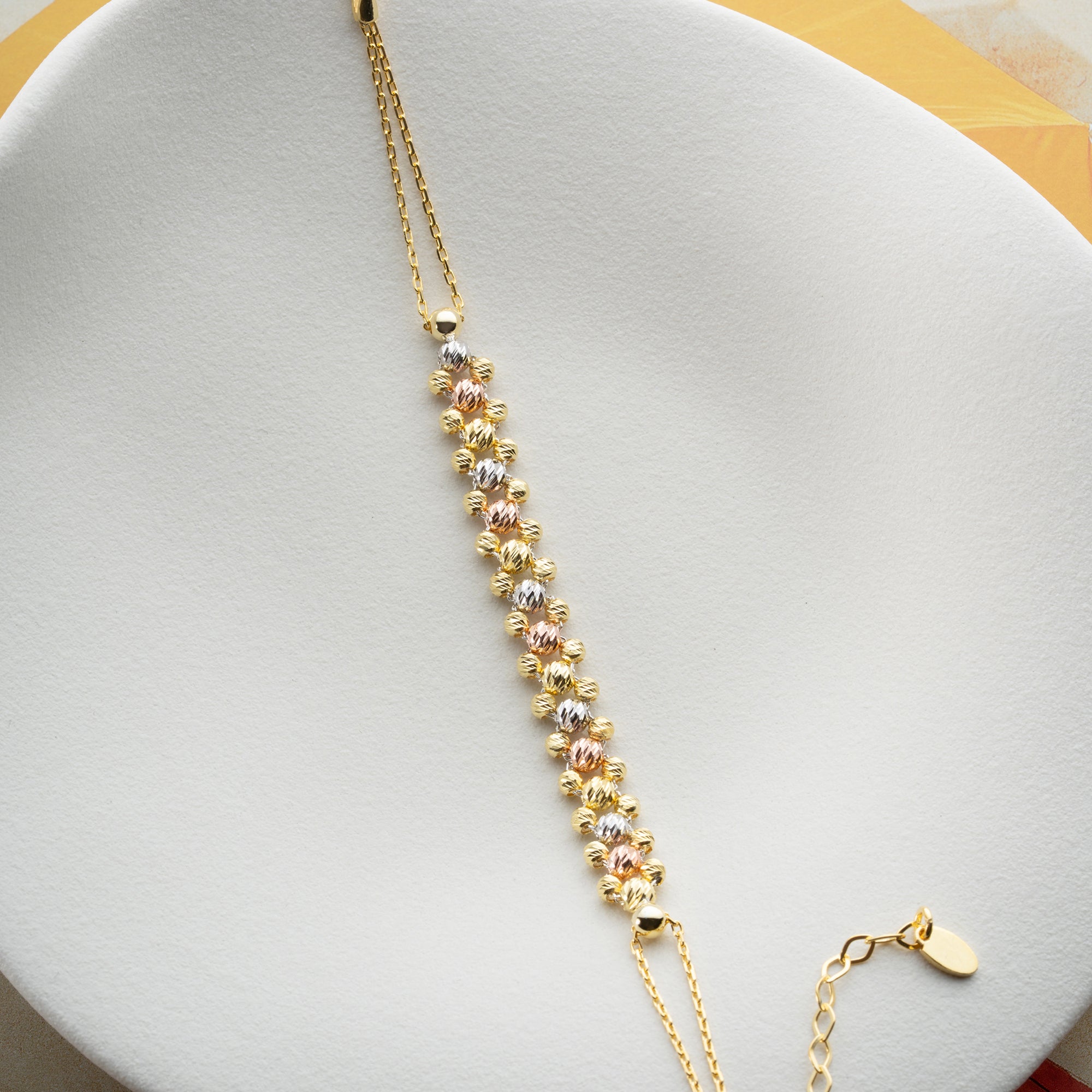 ÜÇ RENK DORİCA TOP BİLEKLİK | 925 GÜMÜŞ