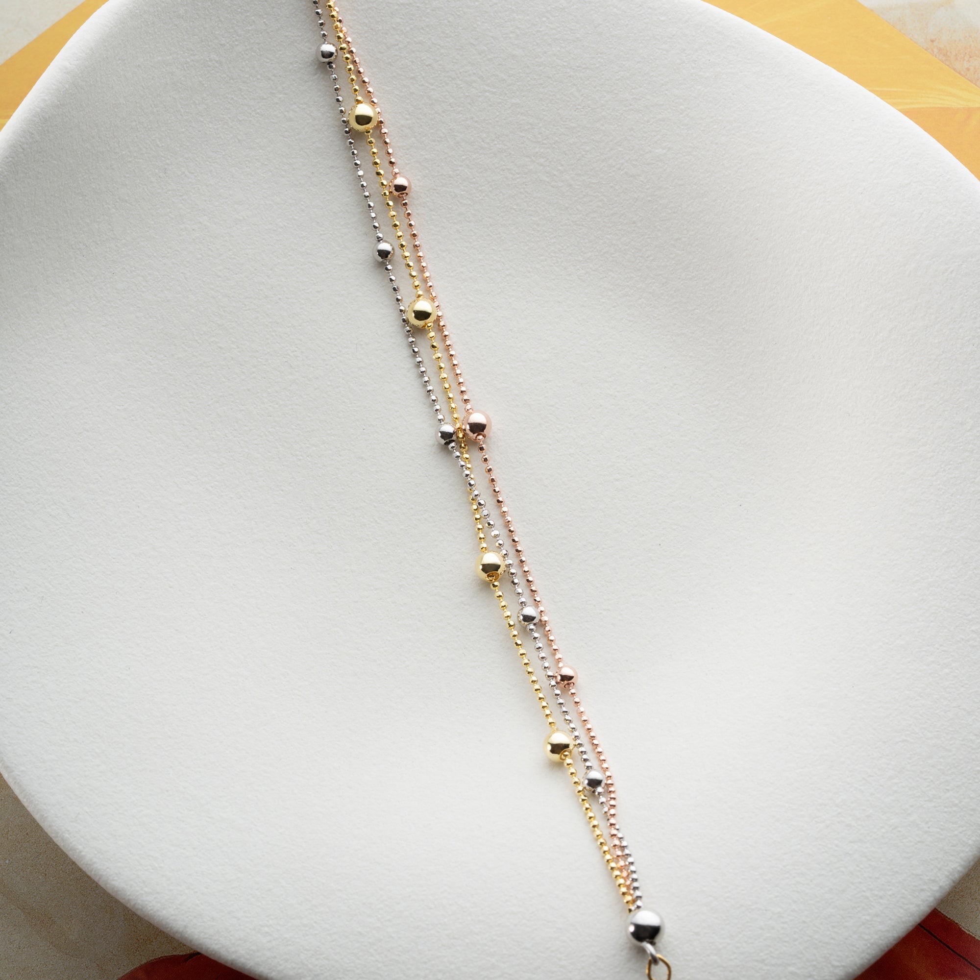 ÜÇ RENK TOP BİLEKLİK | 925 GÜMÜŞ