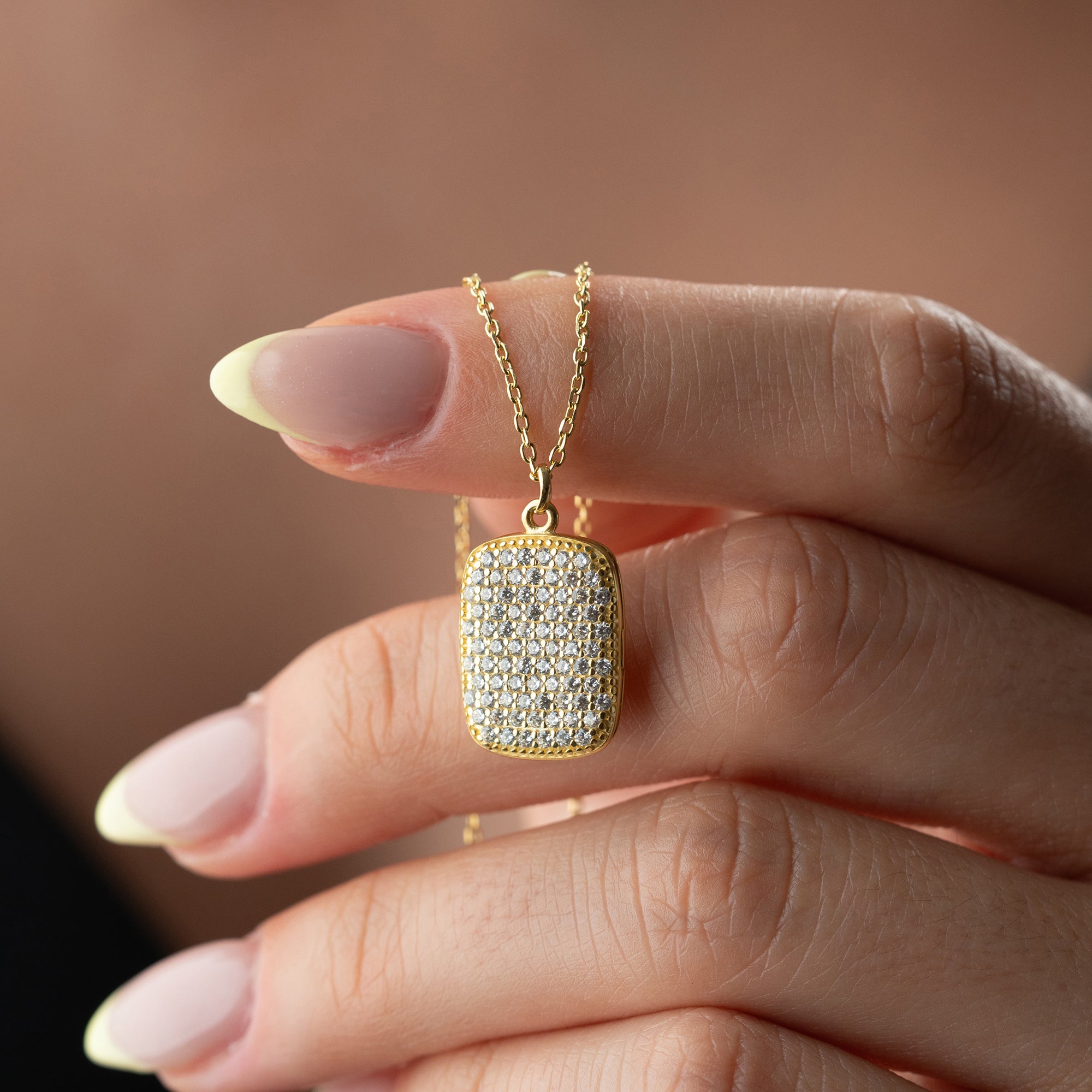 IŞILTILI KAPAKLI KOLYE | 925 GÜMÜŞ