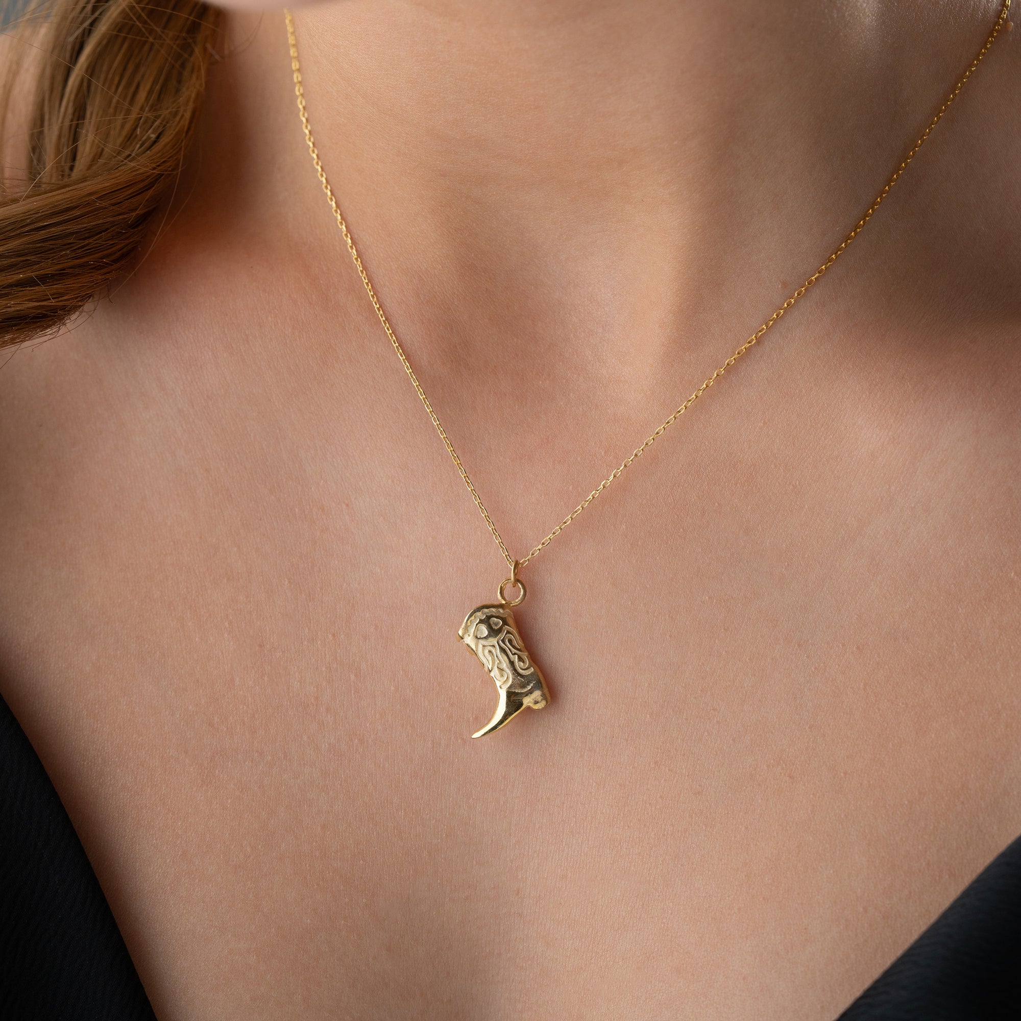 KOVBOY ÇİZME KOLYE | 925 GÜMÜŞ