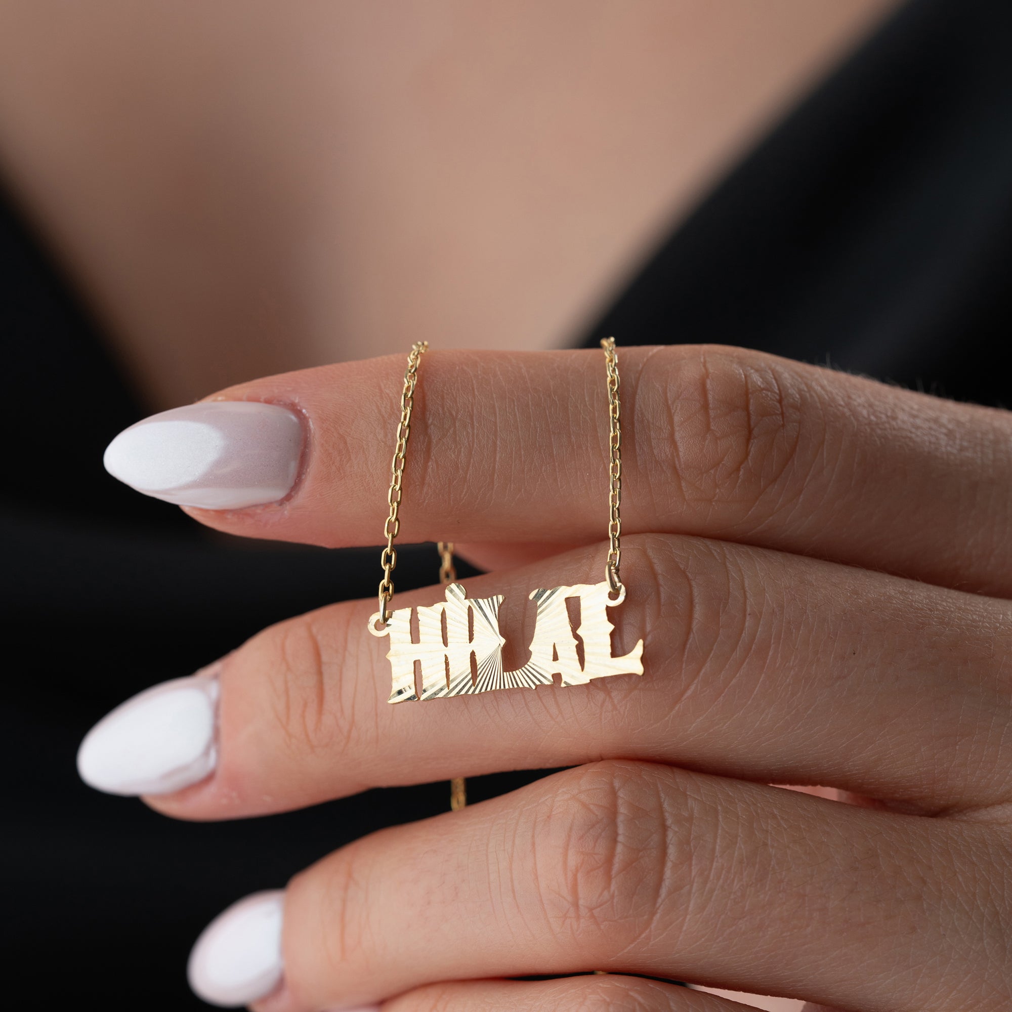 IŞILTILI PLAKA İSİM KOLYE | 925 GÜMÜŞ