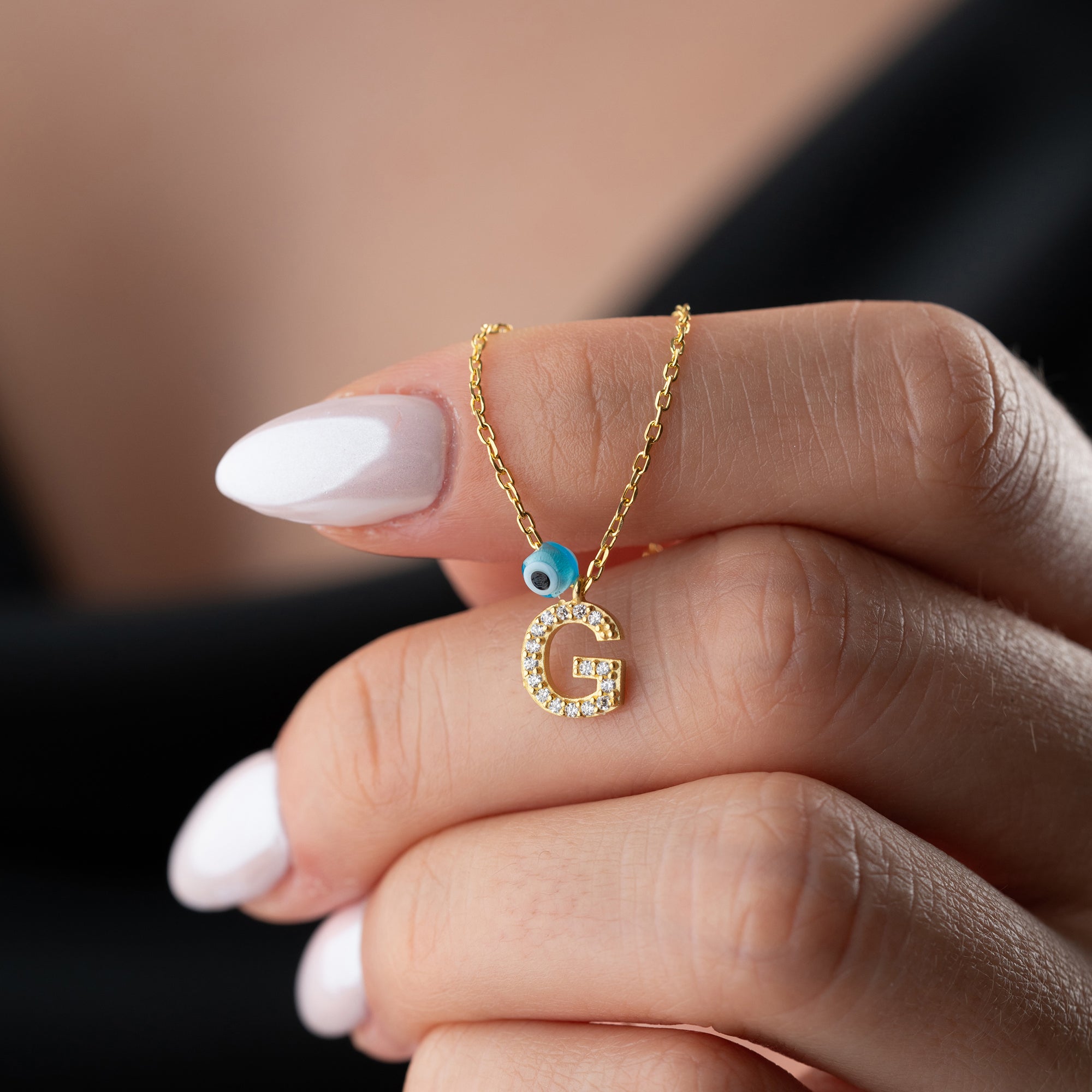 HARFLİ MİNİ NAZAR KOLYE | 925 GÜMÜŞ