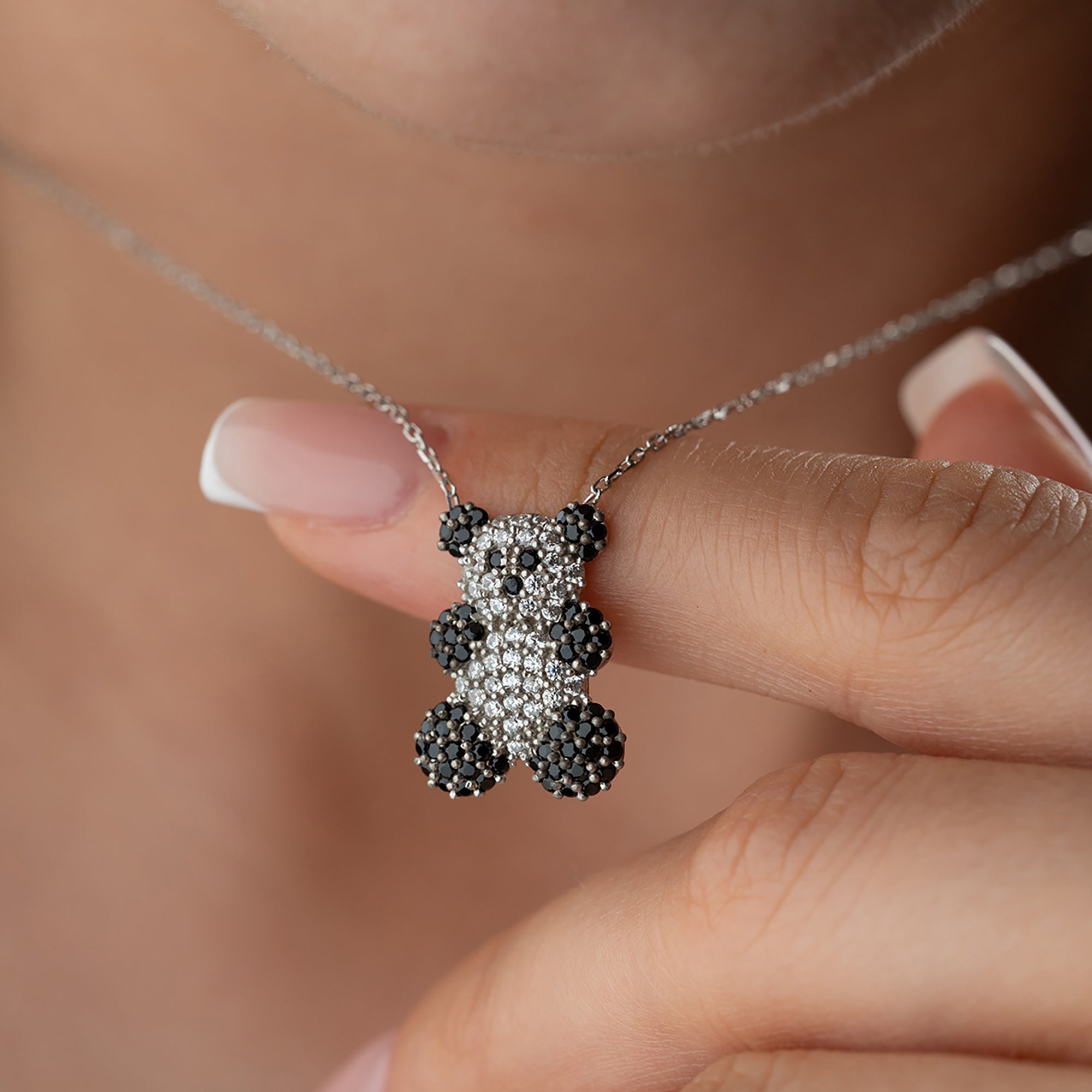 RENKLİ PANDA KOLYE | 925 GÜMÜŞ