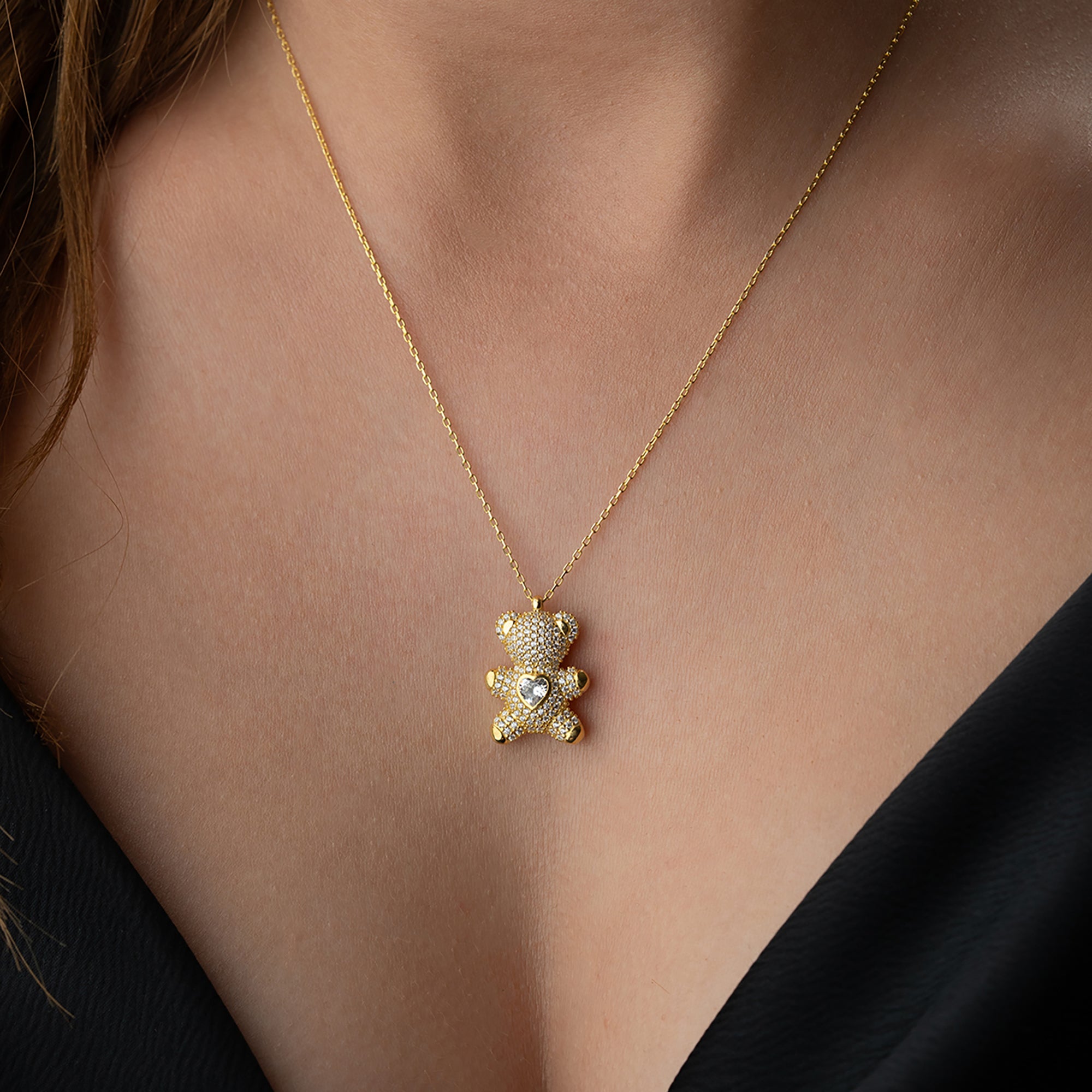 TAŞLI TEDDY KOLYE | 925 GÜMÜŞ