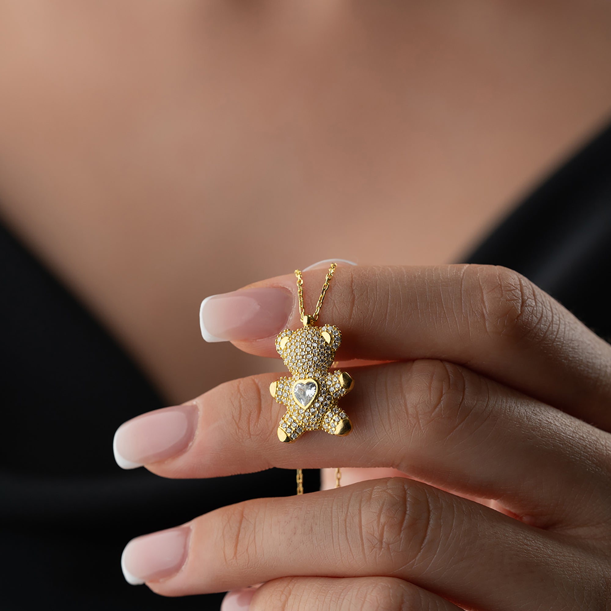 TAŞLI TEDDY KOLYE | 925 GÜMÜŞ