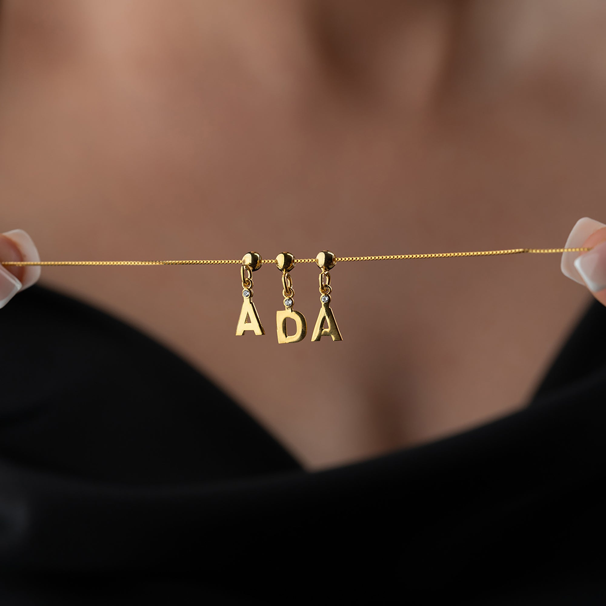 TAŞLI MİNİ İSİM KOLYE | 925 GÜMÜŞ