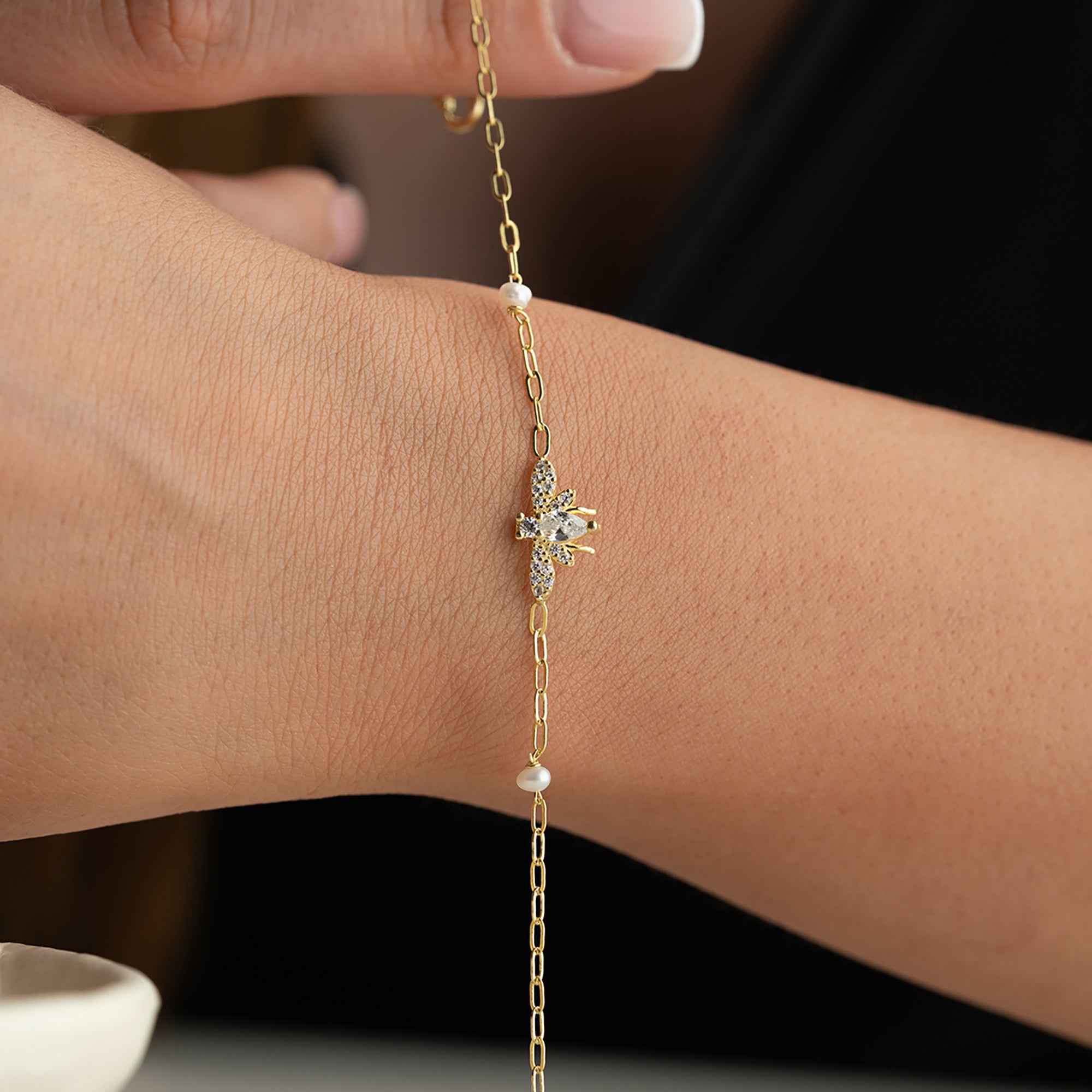 TAŞLI ARI ŞAHMERAN BİLEKLİK | 925 GÜMÜŞ