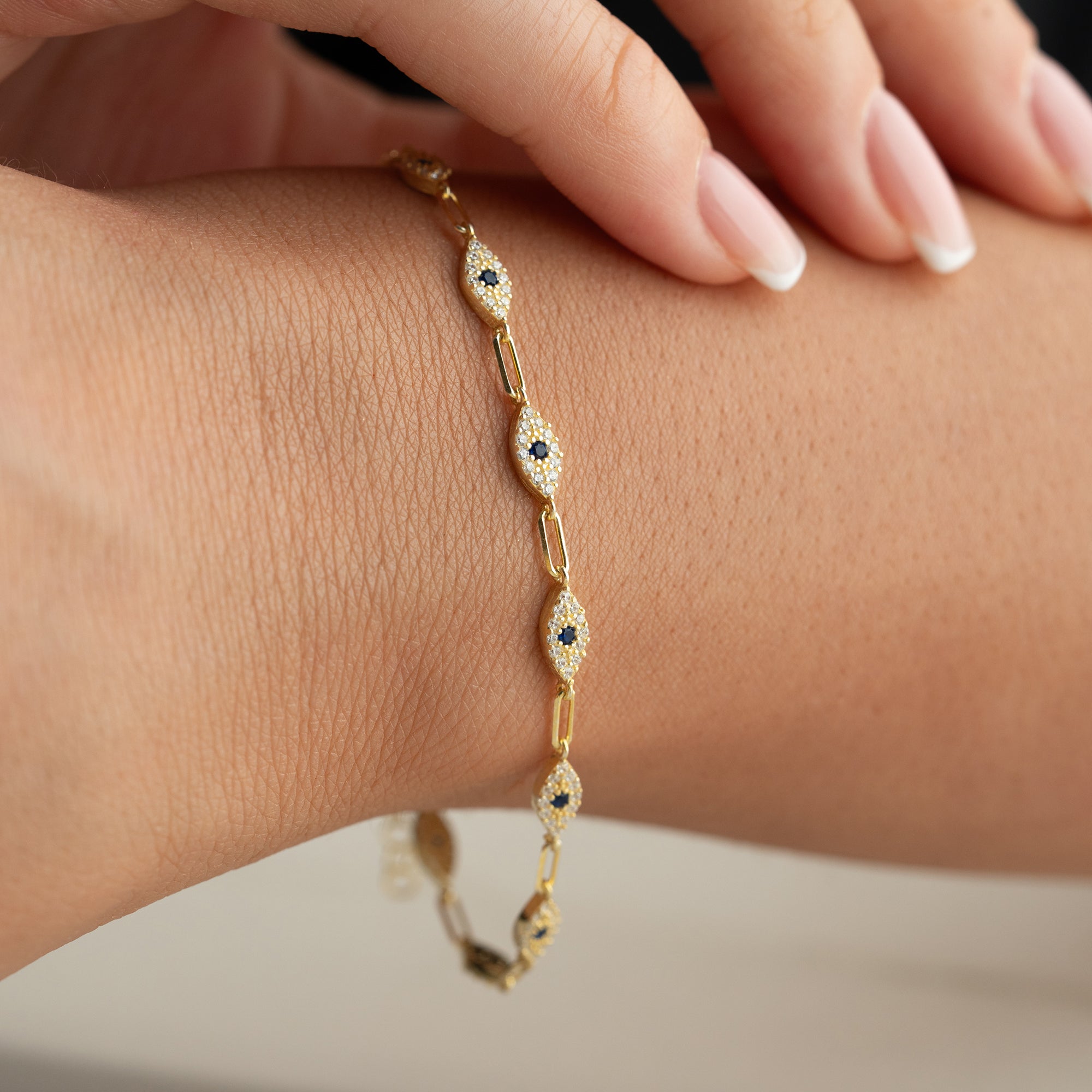 MİNİ MAVİ GÖZ BİLEKLİK | 925 GÜMÜŞ