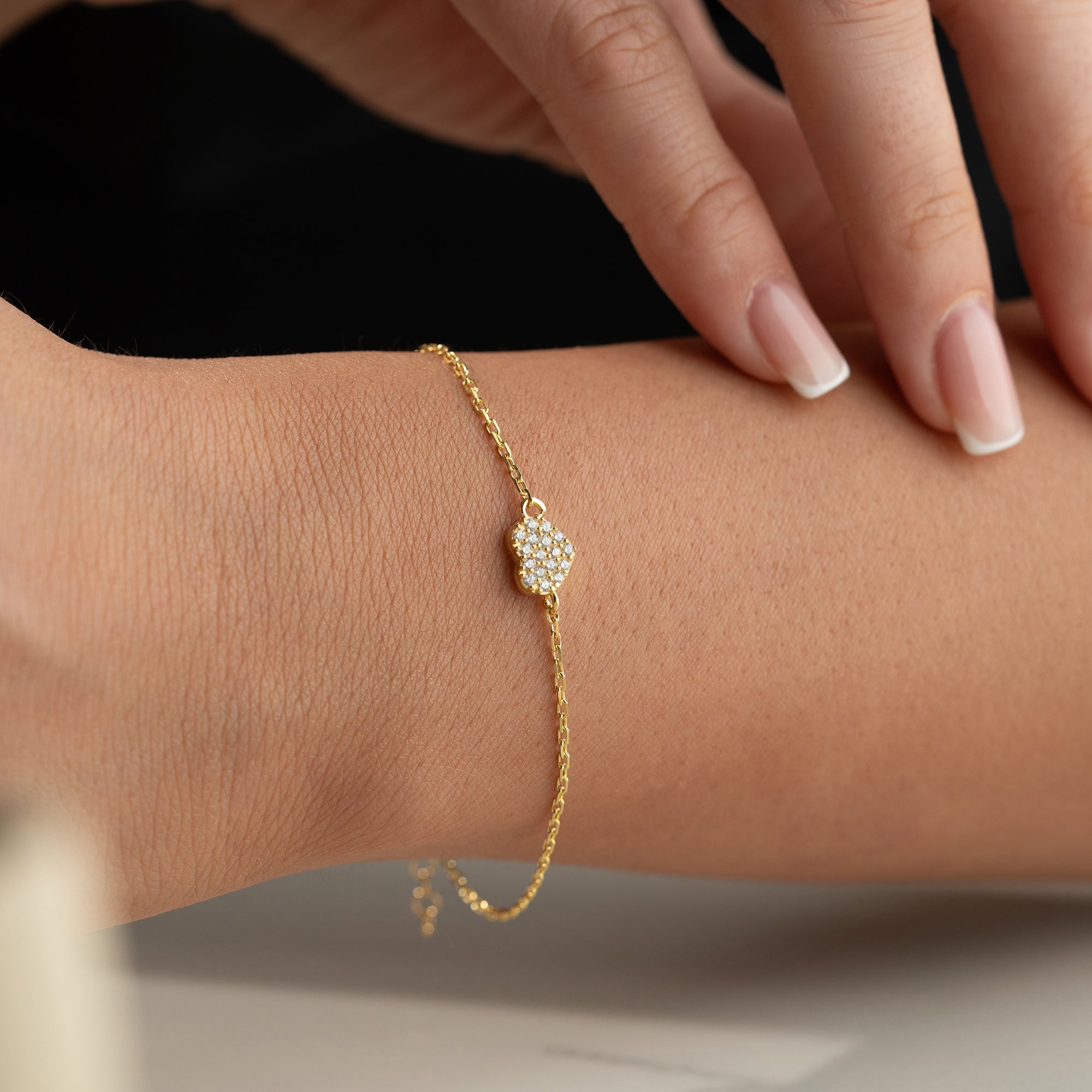 TAŞLI KALP BİLEKLİK | 925 GÜMÜŞ