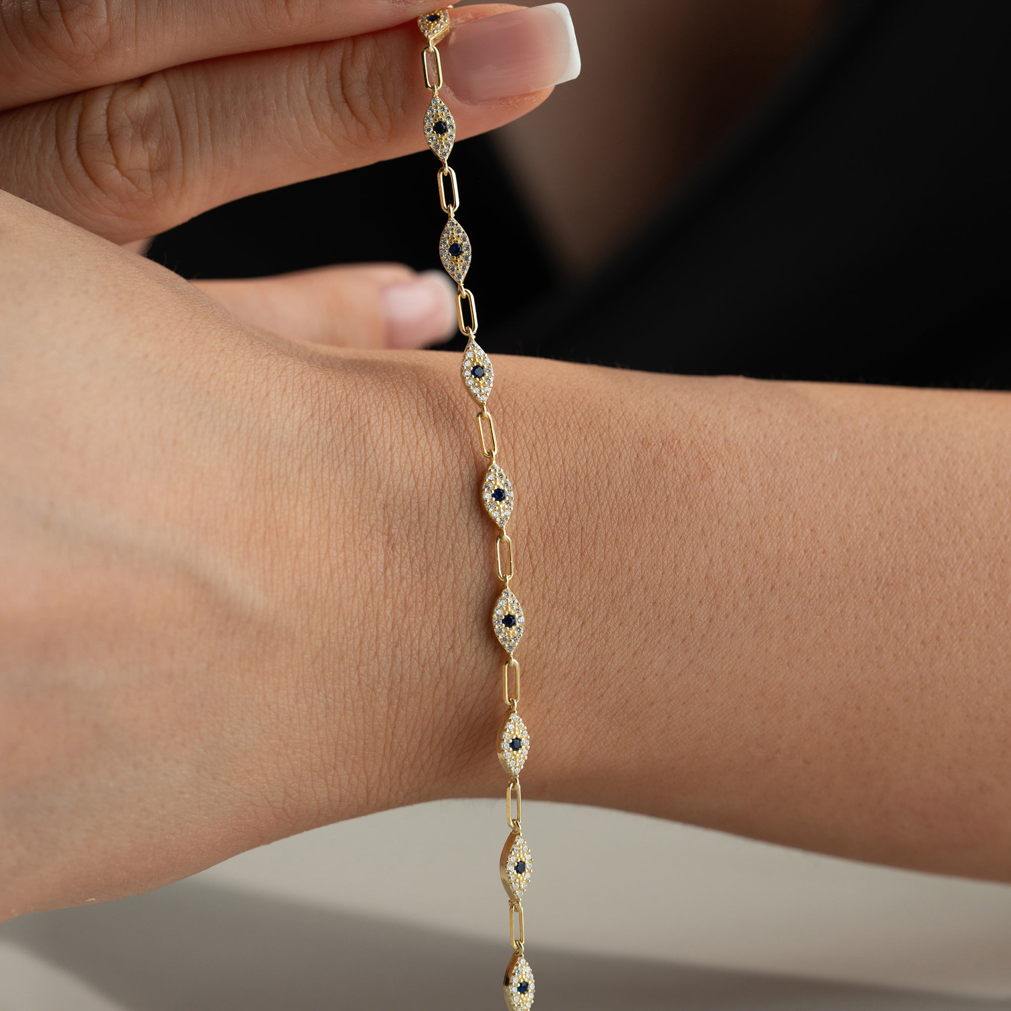 MİNİ MAVİ GÖZ BİLEKLİK | 925 GÜMÜŞ