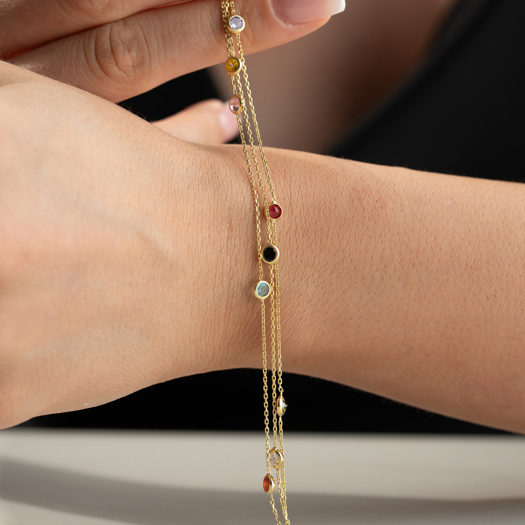 3'LÜ MİX TAŞ BİLEKLİK | 925 GÜMÜŞ