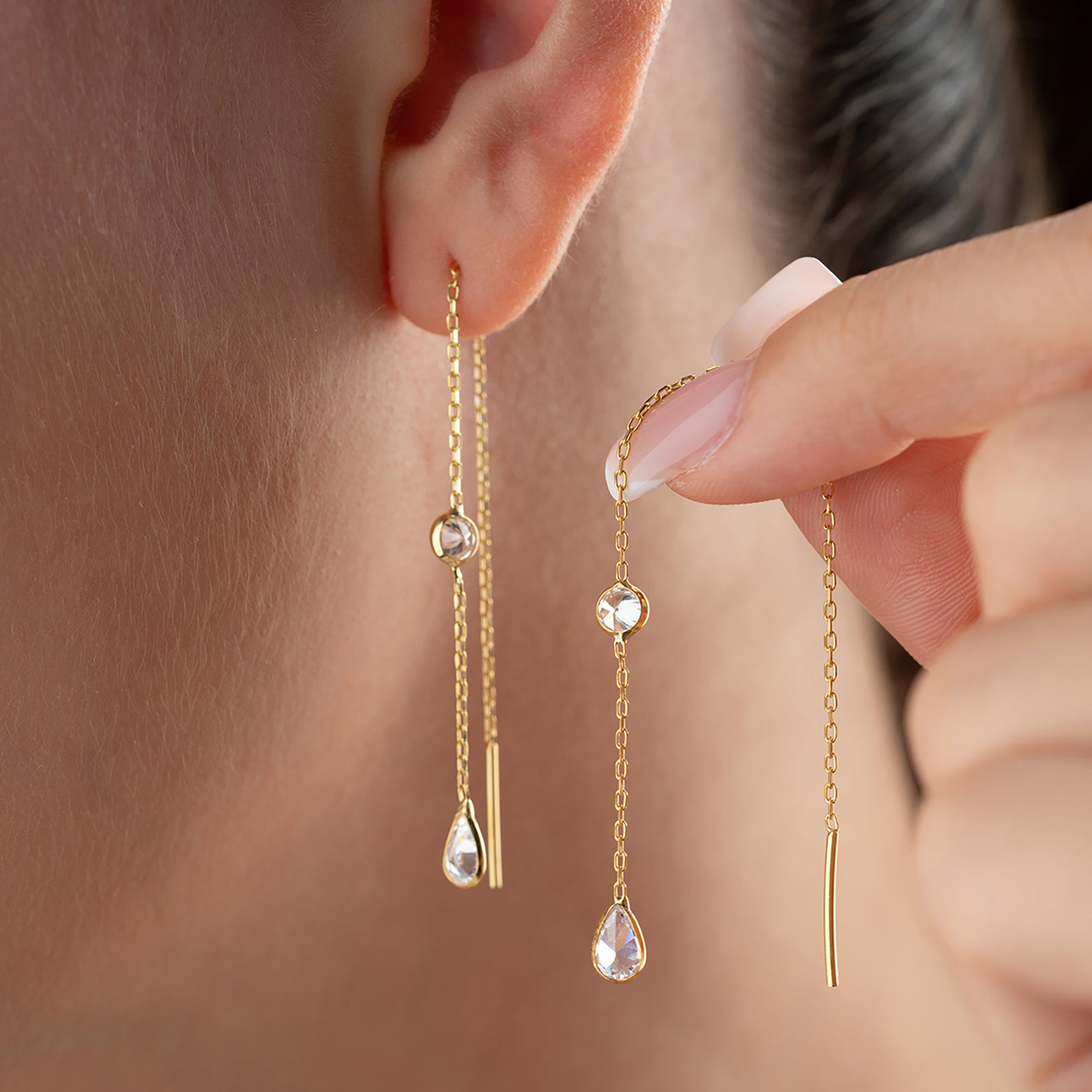 SALLANTILI DAMLA KÜPE | 925 GÜMÜŞ