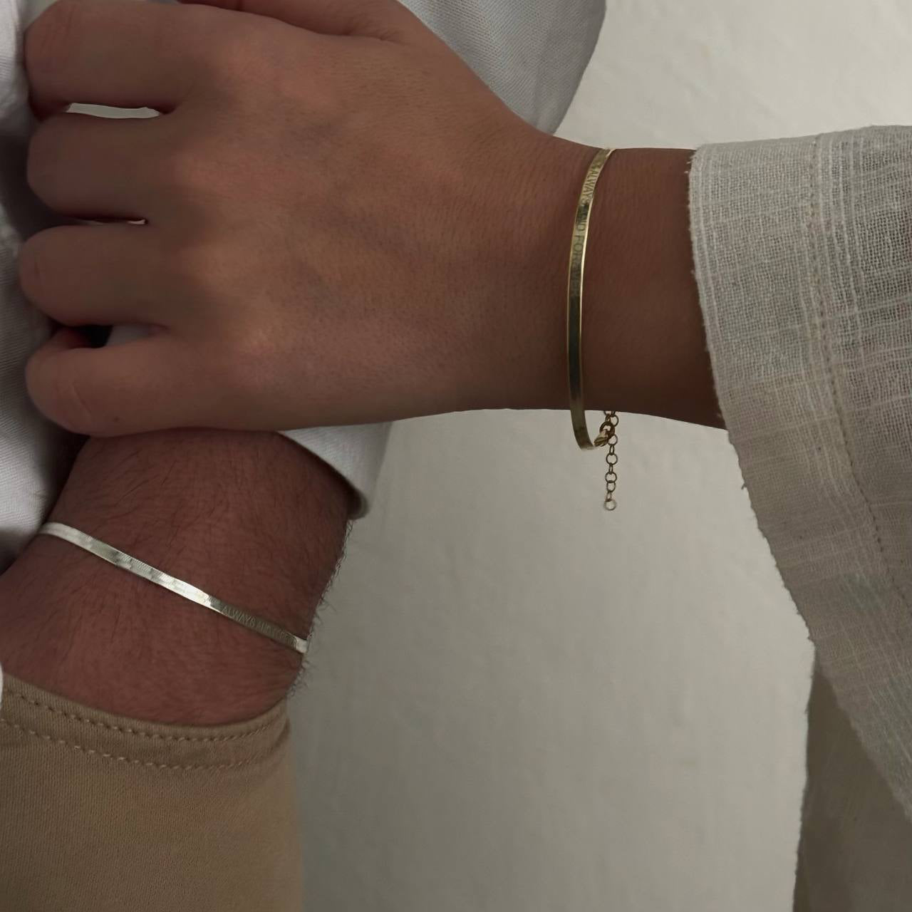 EZME ZİNCİR GRAVÜRLÜ BİLEKLİK | 925 GÜMÜŞ