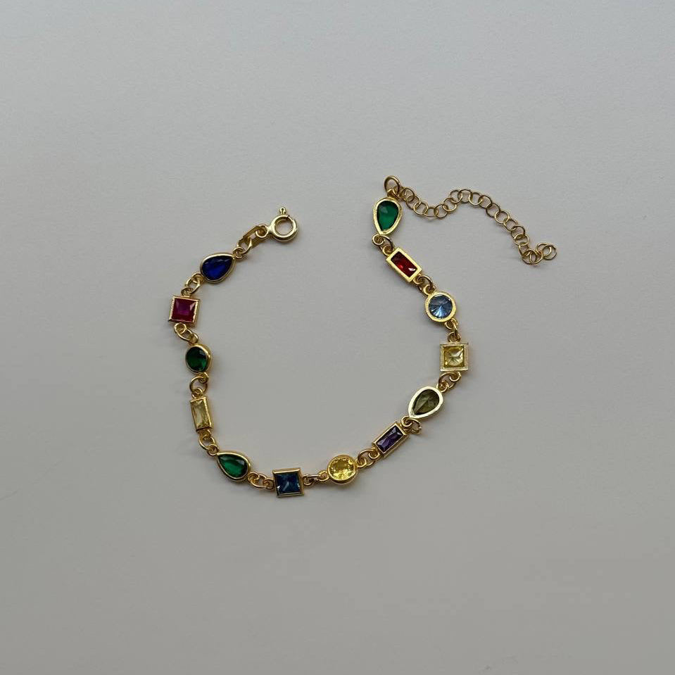 RENKLİ ZİRKON TAŞLI YAZ BİLEKLİĞİ | 925 GÜMÜŞ