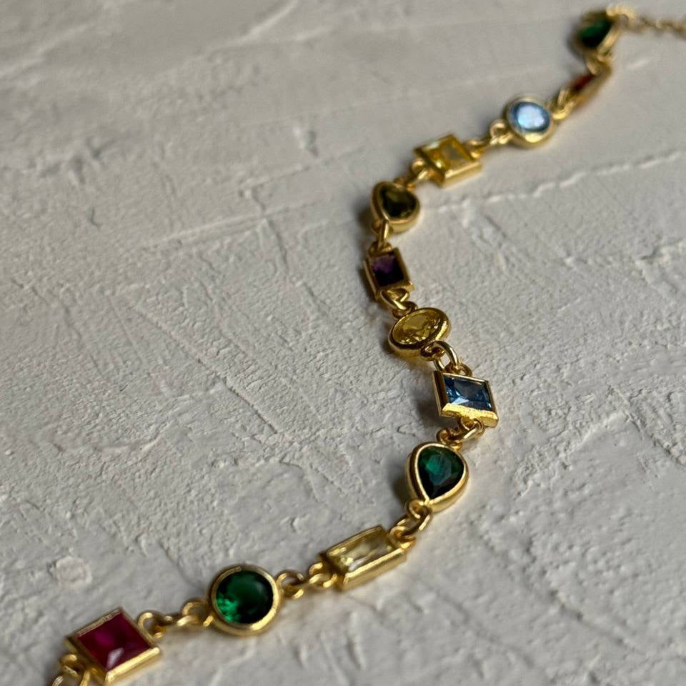 RENKLİ ZİRKON TAŞLI YAZ BİLEKLİĞİ | 925 GÜMÜŞ